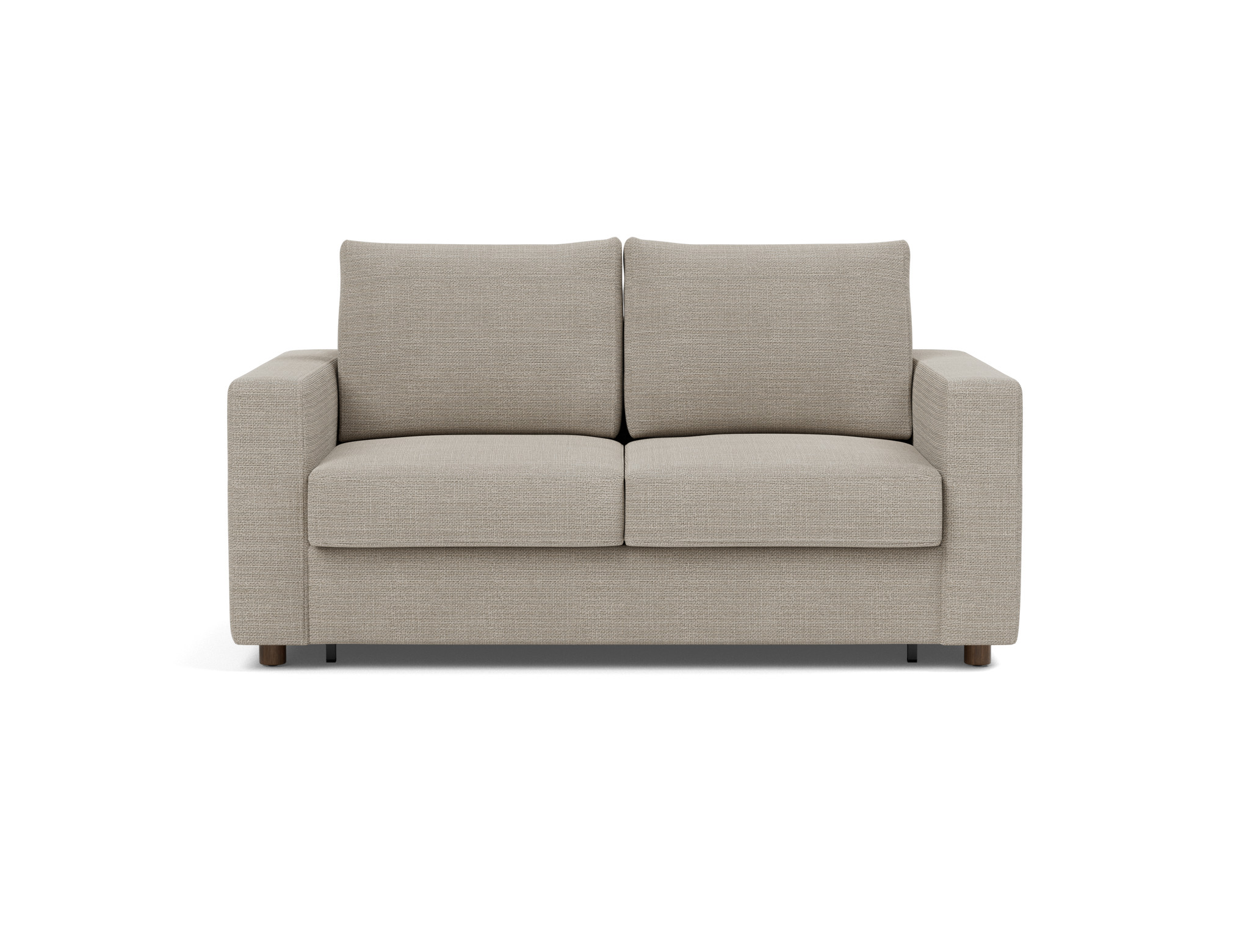 Schlafsofa Neah mit Standard-Armlehnen 140 Strukturierter Stoff Kenya 579-Gravel