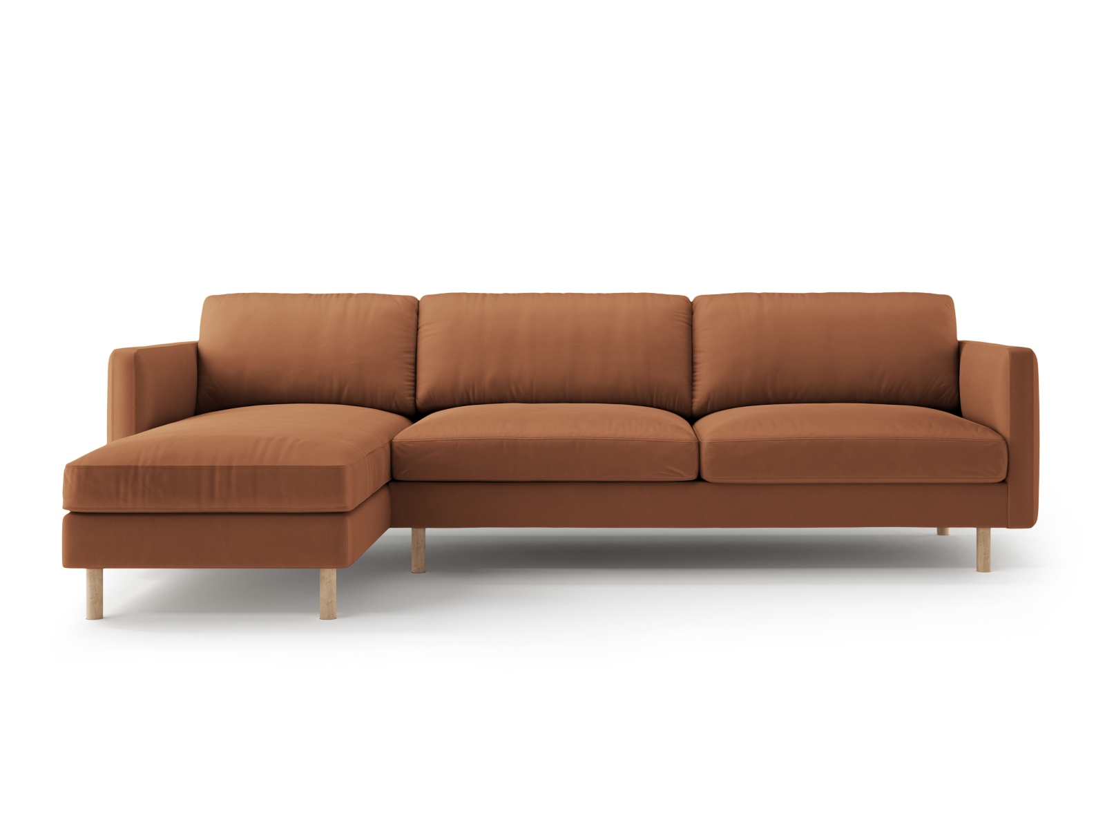 Micadoni Ecksofa Eden 4-Sitzer Links Samt Honig