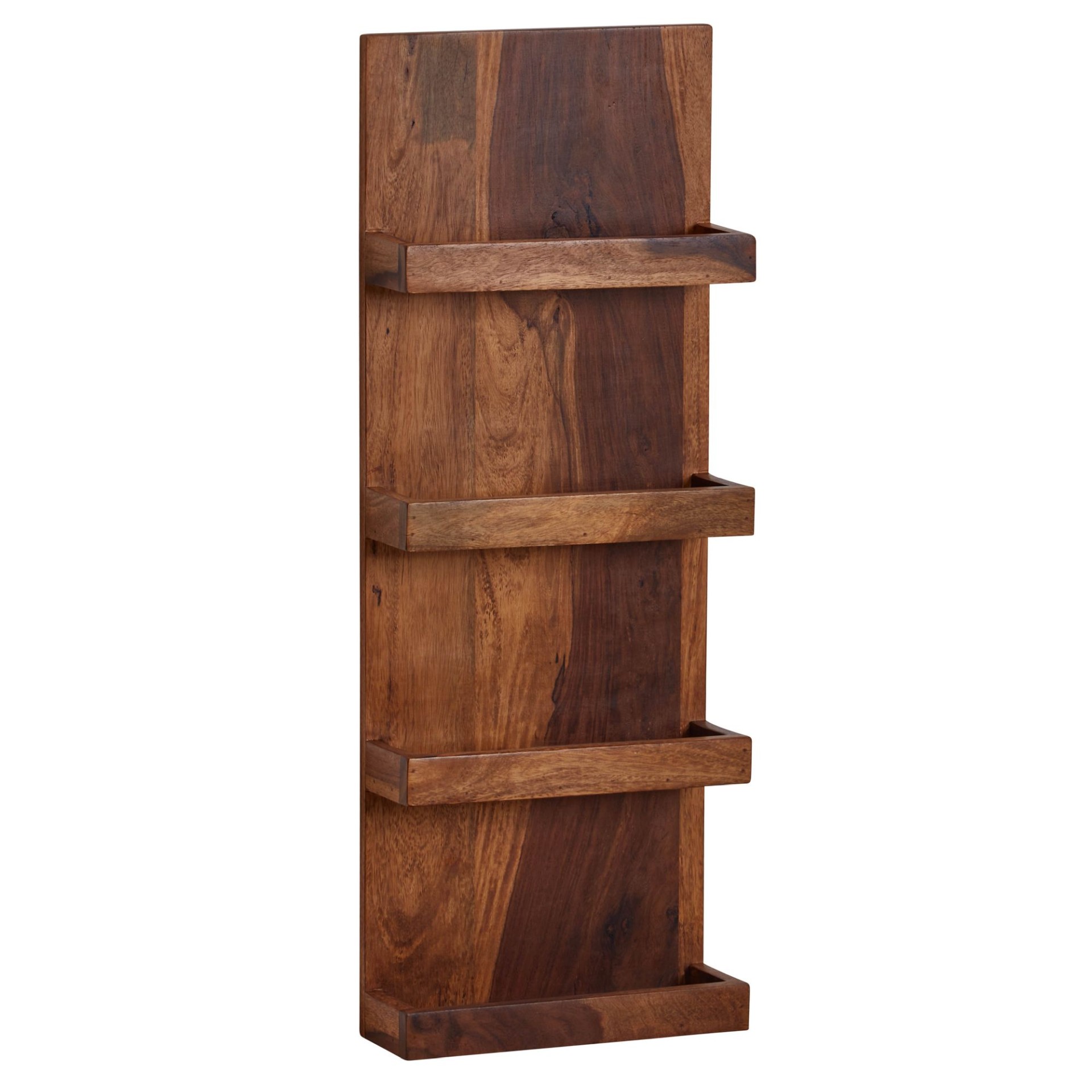 Wandregal Melstadur Massivholz Dunkelbraun 30 × 10 × 80 cm