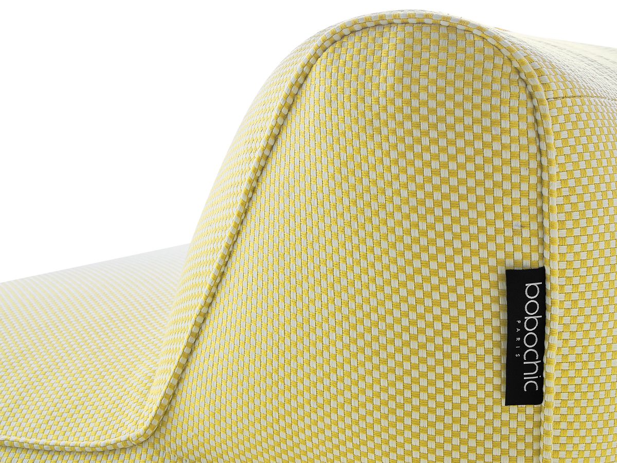 Bobochic Riviera Gartensofa 5-Sitzer mit Pouf Melange-Stoff Gelb