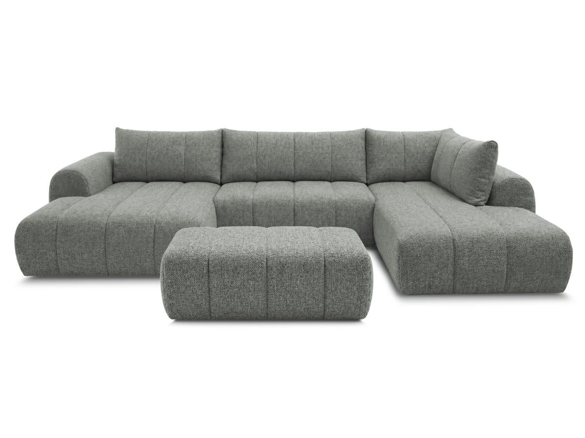 Bobochic Nesty Wohnlandschaft mit Pouf Melange-Stoff Dunkelgrau Ecke links