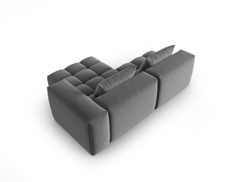 Cosmopolitan Design Ecksofa Verona 3-Sitzer offen Samt Casino Anthrazit Rechts