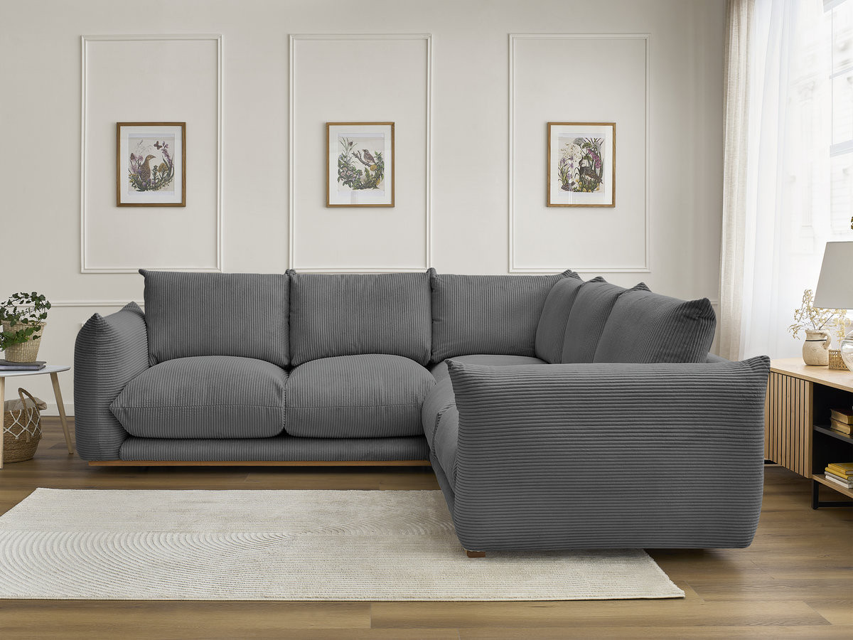 Bobochic Ernest Ecksofa Cordsamt Dunkelgrau
