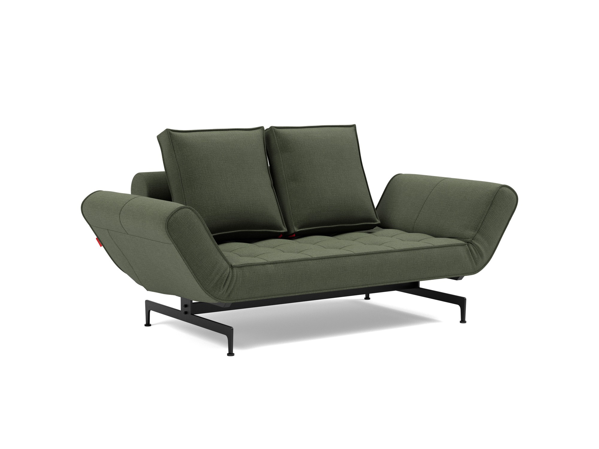 Tagesbett Ghia Chenille Esina 413-Olive-Green Beine Laser schwarz