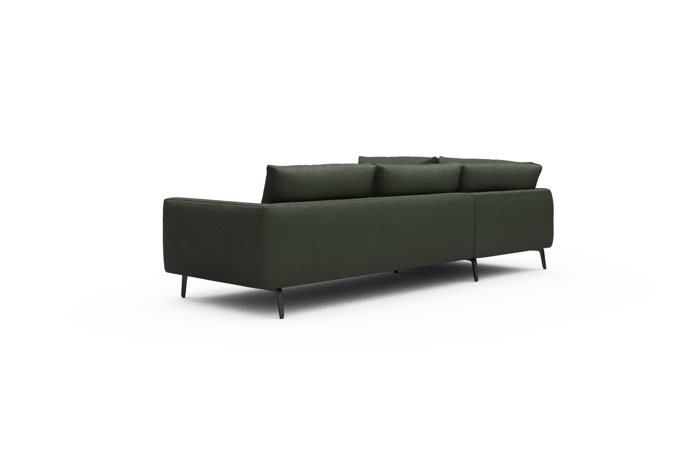Ecksofa Karl Relax-Ecke links mit 2,5-Sitzer Denari-Forest-Green