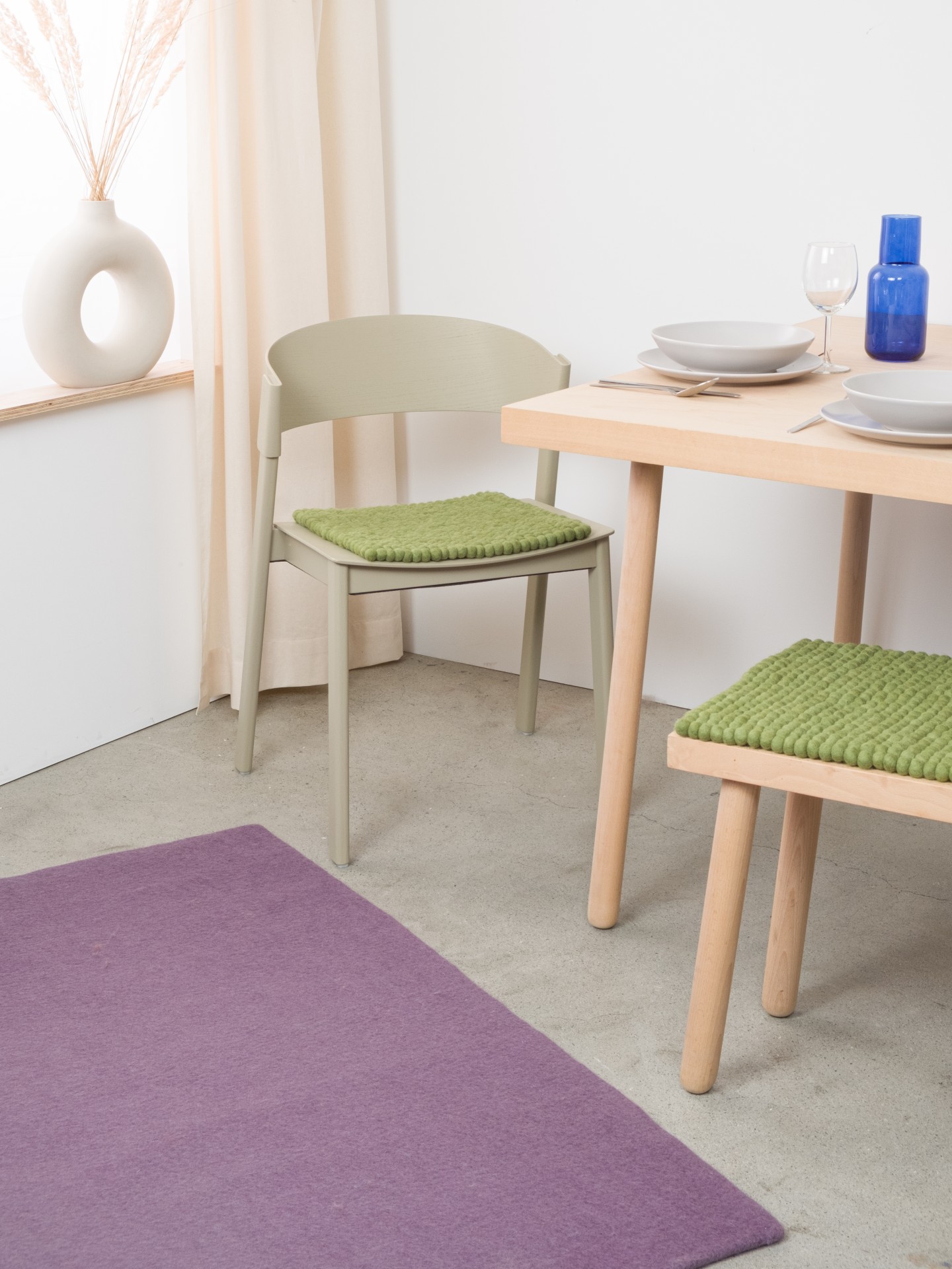 myfelt Kaspar - Filzkugel Sitzauflage quadratisch