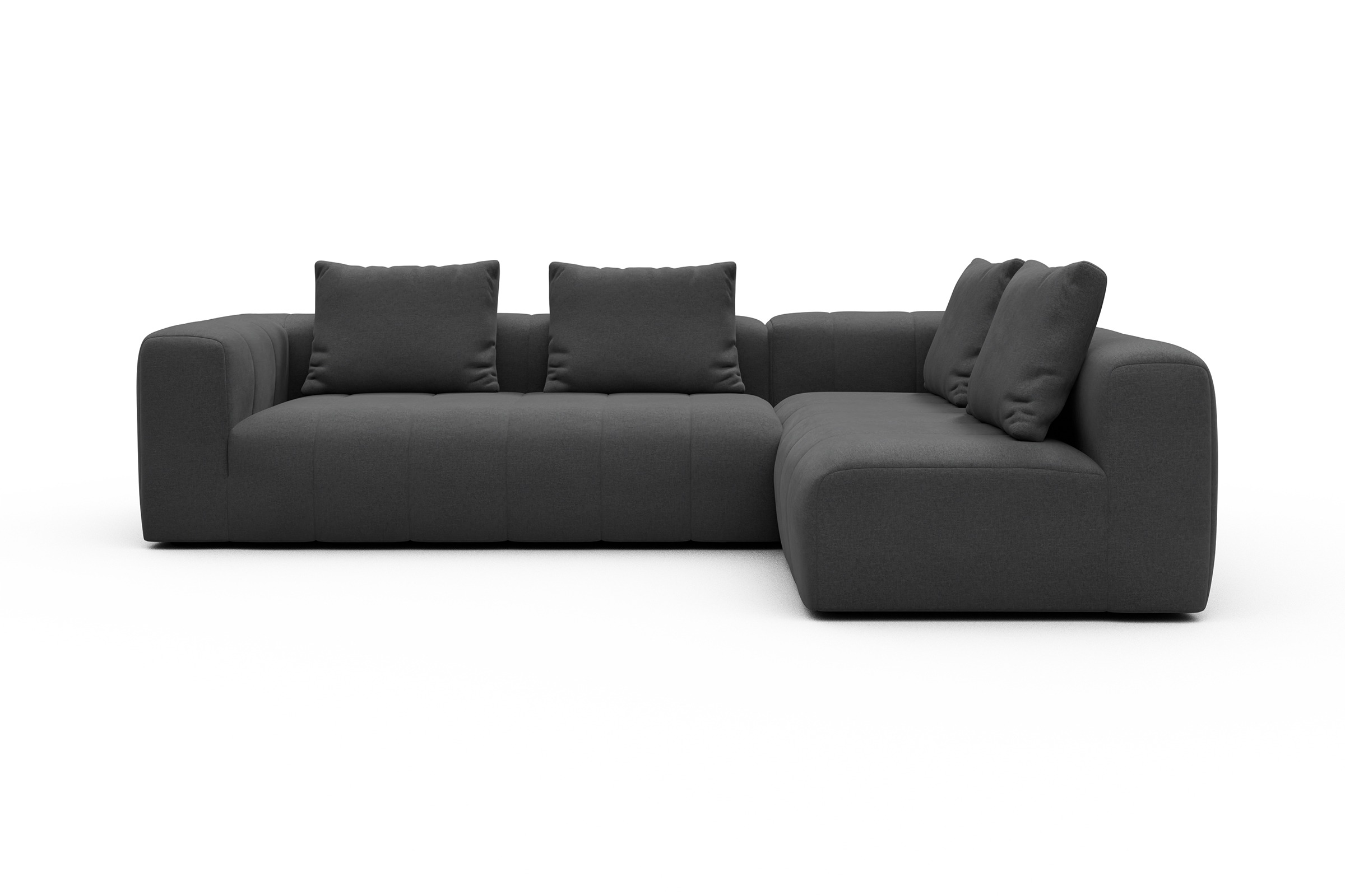 Ecksofa Hugo 2x 2,5-Sitzer Armlehne links Satya-Zinc