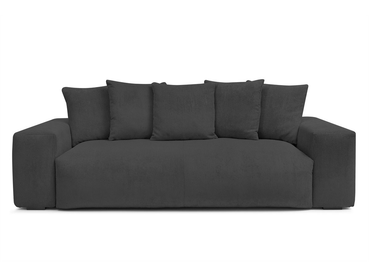 Bobochic Voltaire Sofa 3-Sitzer 280 × 124 cm Cordsamt Dunkelgrau