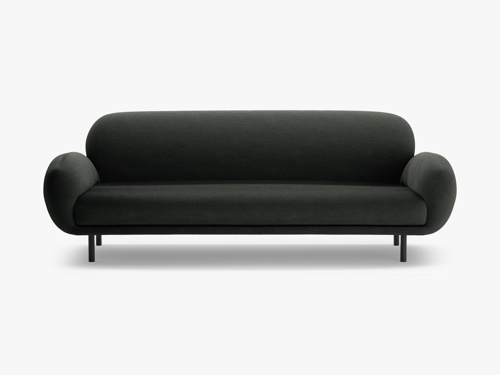 Micadoni Sofa Poppy 3-Sitzer Boucle Baloo Schwarz