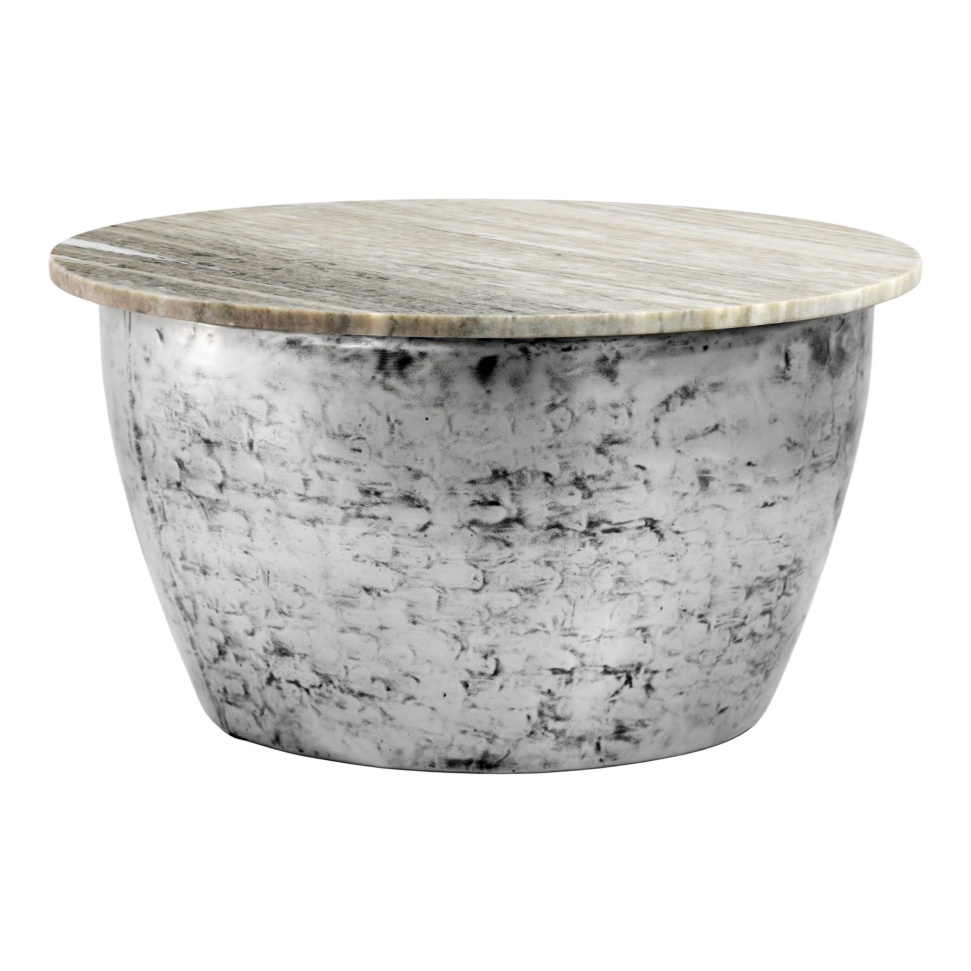 Couchtisch Kirkja Marmor Silber Ø 60 cm