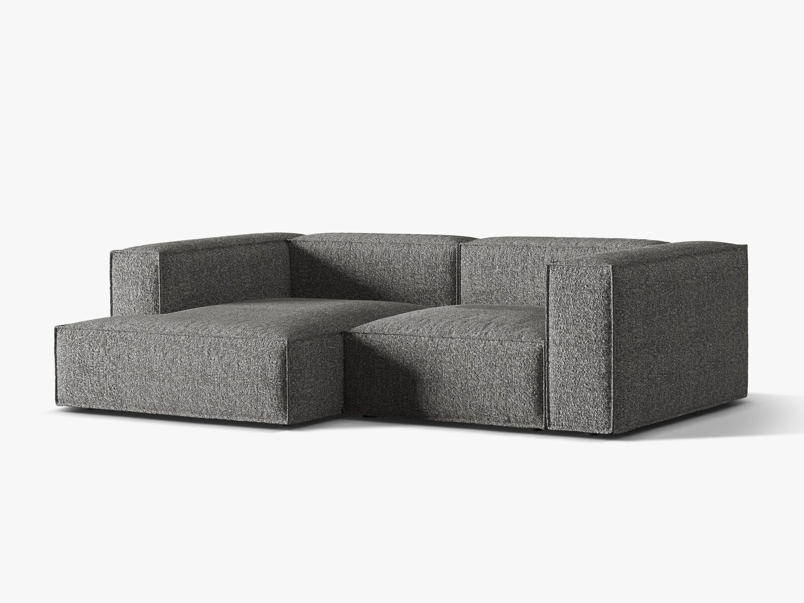 Micadoni Ecksofa Nuria 3-Sitzer Links Boucle Graphit