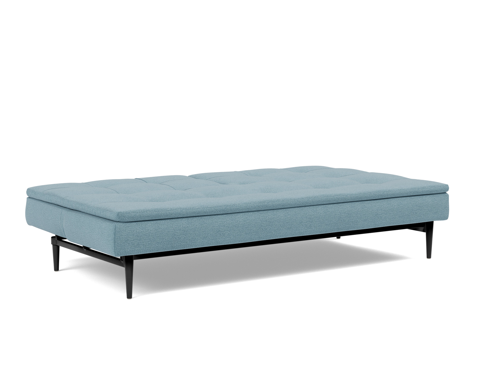 Schlafsofa Dublexo Flachgewebe Mixed Dance 525-Light-Blue Beine Styletto Eiche schwarz