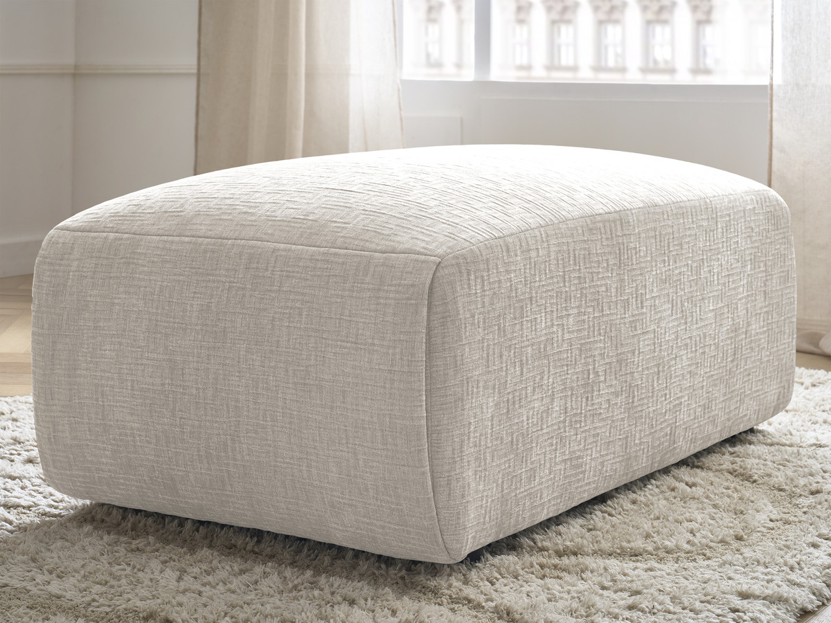 Bobochic Jana Pouf 63 × 114 cm Strukturstoff Beige