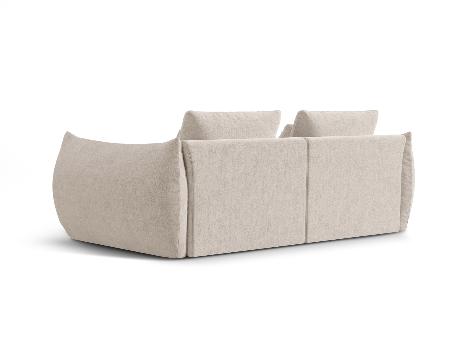 Micadoni Sofa Bloom 3-Sitzer Strukturierter Stoff Dunkelbeige