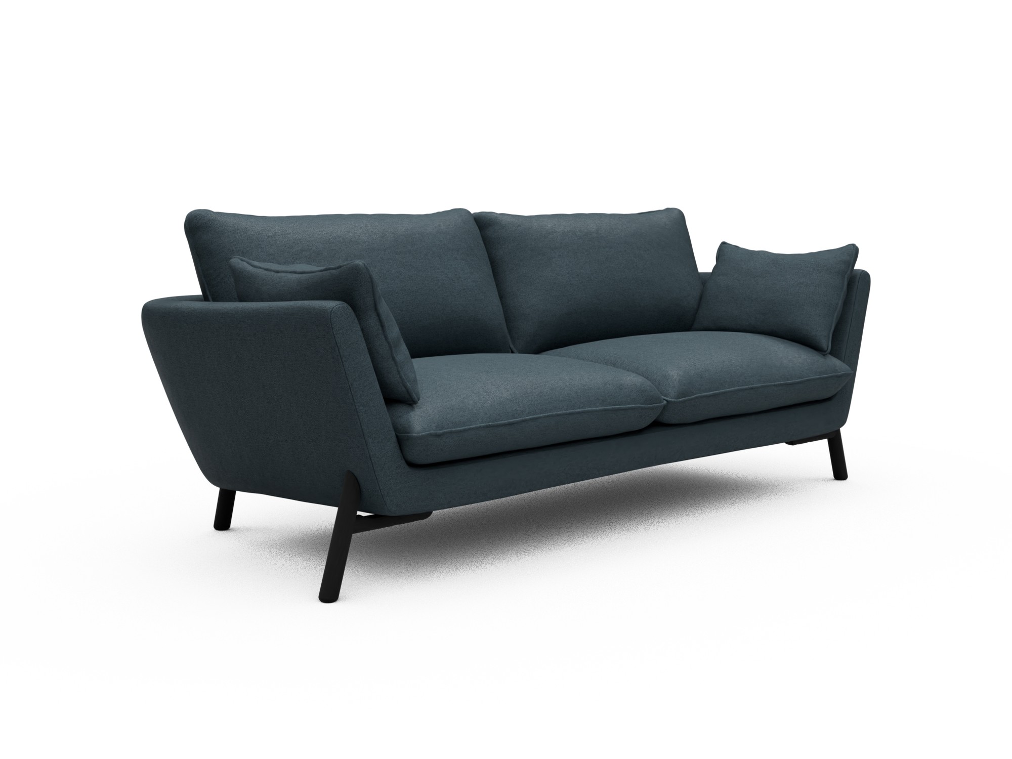 Skandi Home Sofa Emil 3-Sitzer Beinfarbe Eiche Schwarz Denari-Royal-Blue moebelfaktor