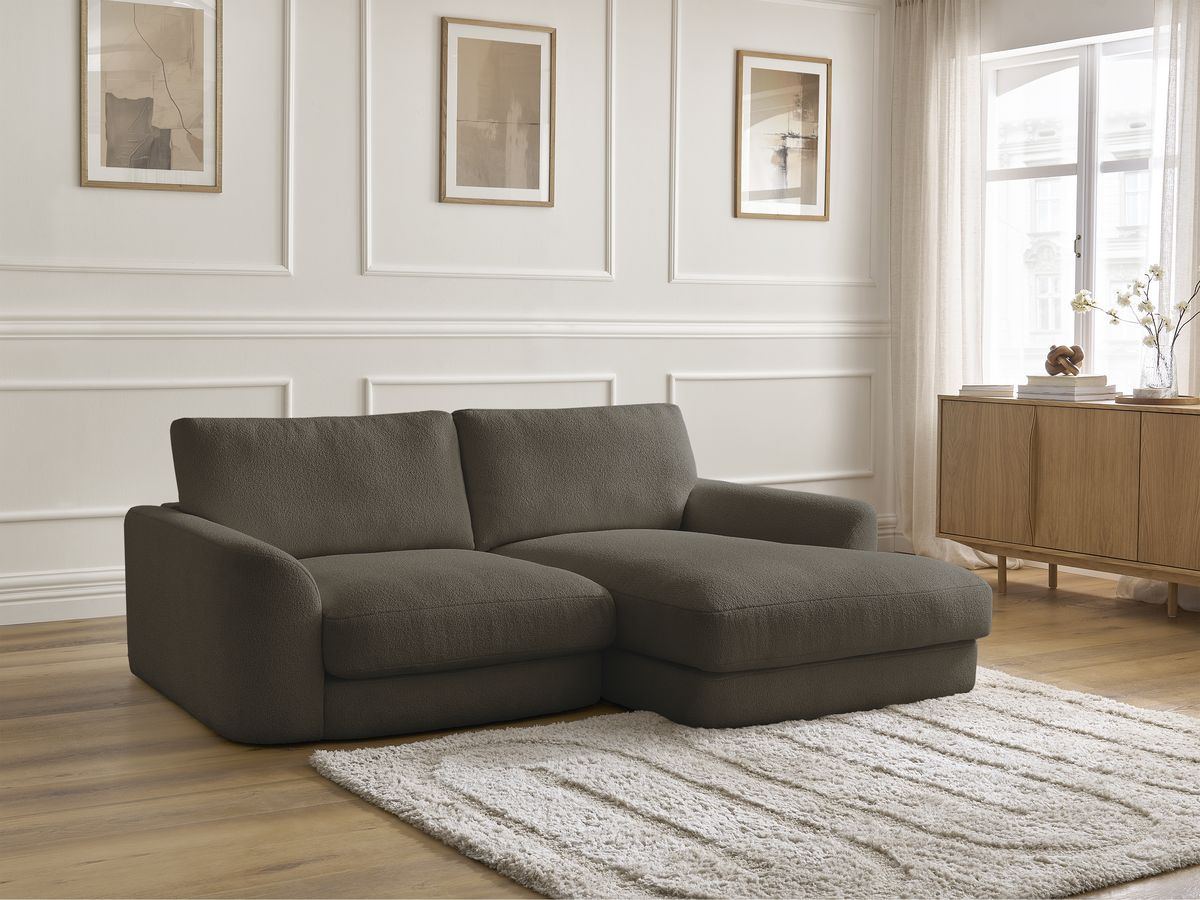 Bobochic Leonore Ecksofa Bouclé-Stoff Braun Ecke rechts