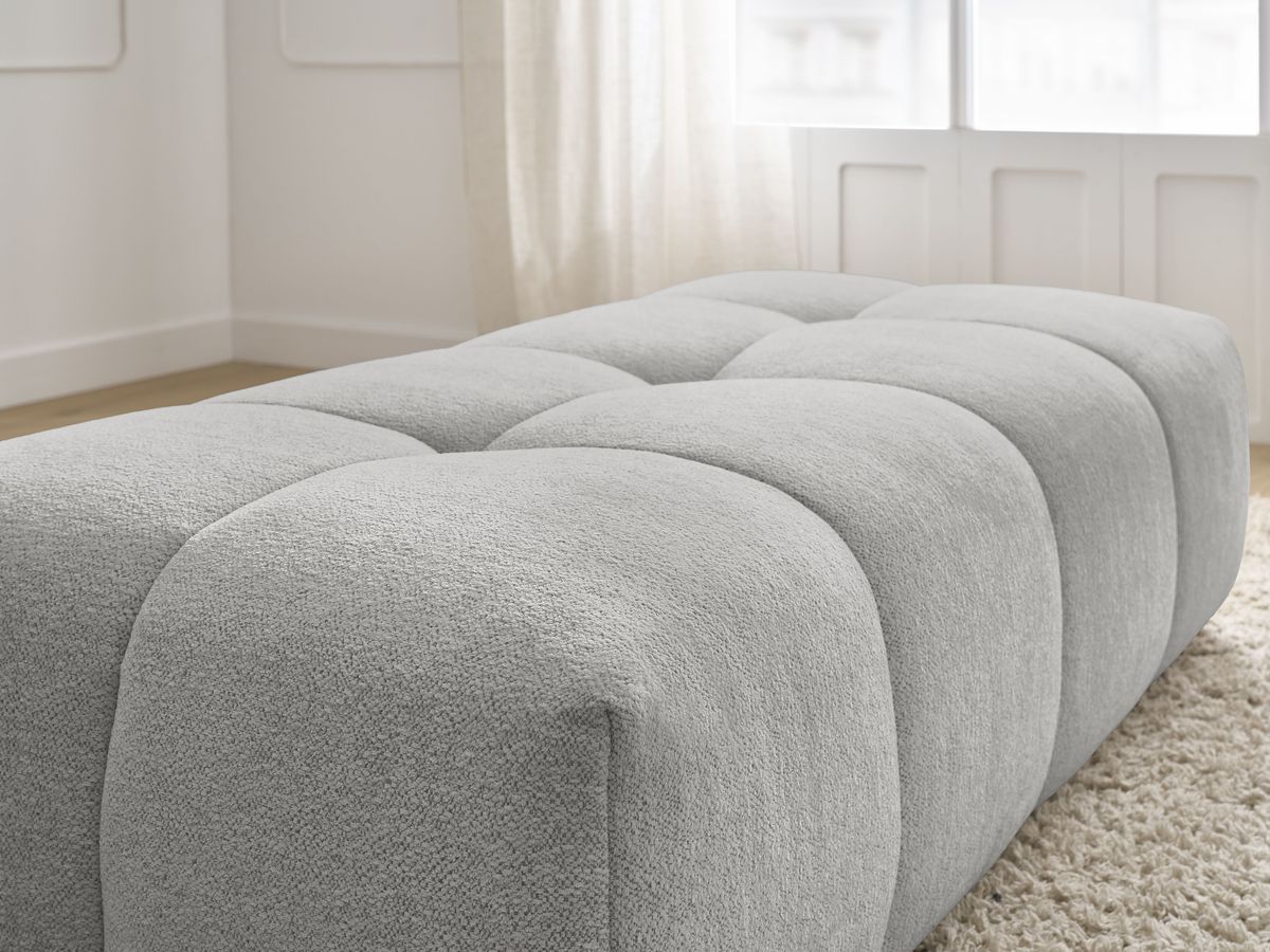 Bobochic Everest Pouf 140 × 70 cm Melange-Stoff Hellgrau