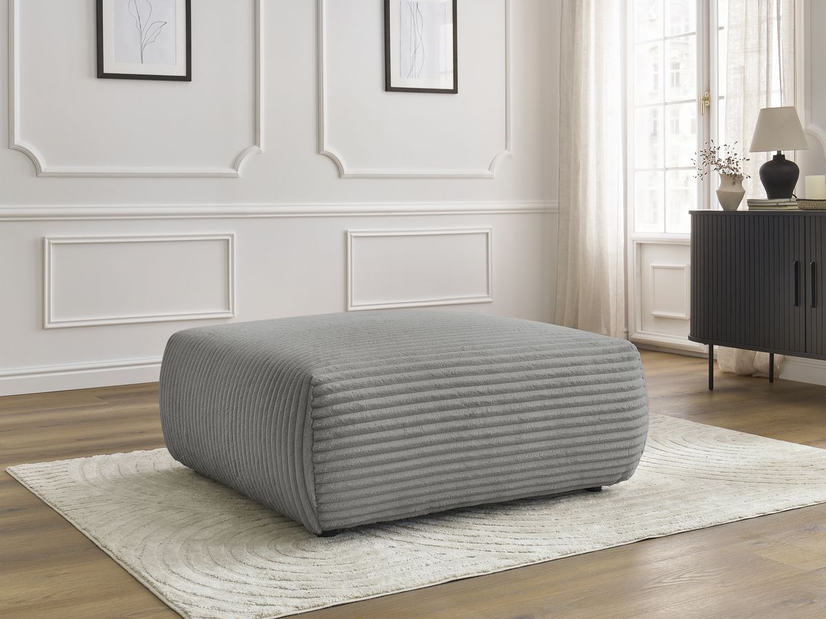 Bobochic Lucien Pouf Breitcord weich Dunkelgrau