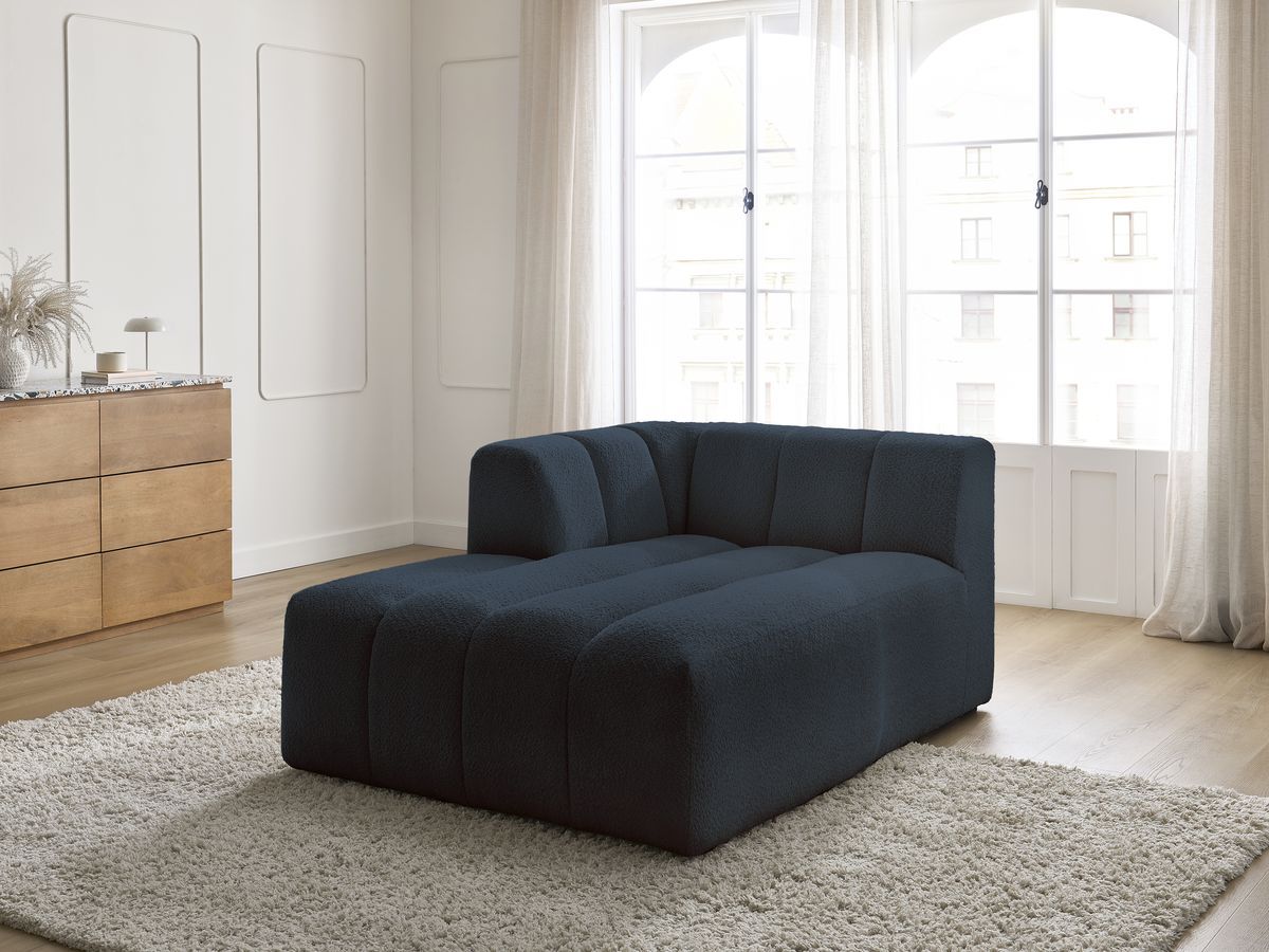 Bobochic Annecy Méridienne-Modul Bouclé-Stoff Dunkelblau Ecke links