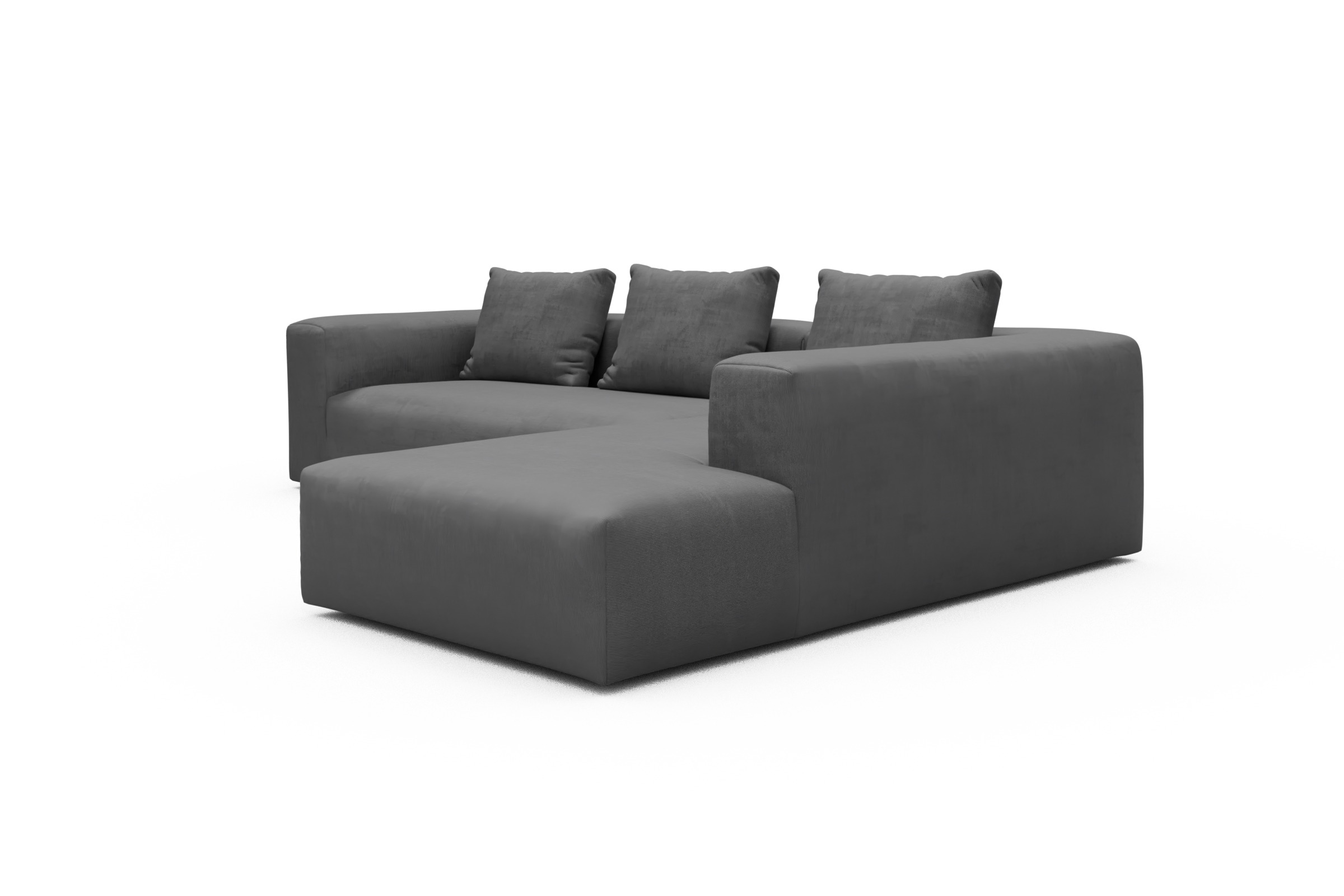 Ecksofa Fred Relax-Ecke rechts mit 2,5-Sitzer Cordufine-Grey