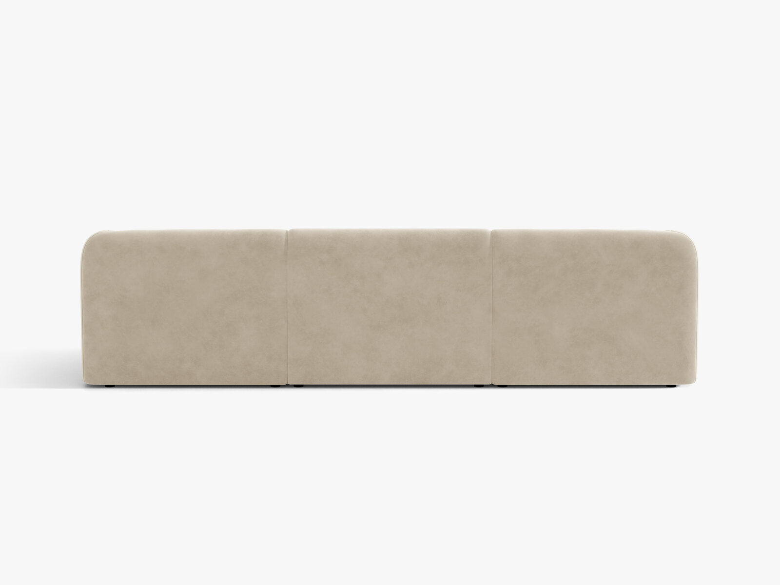 Micadoni Sofa Miley 3-Sitzer Samt Bluvel Dunkelbeige