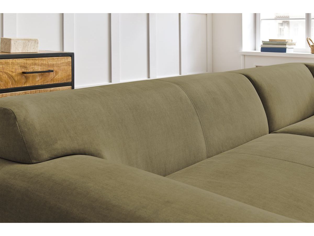 Bobochic Lavena Ecksofa 312 × 220 cm Samt Grün Ecke rechts
