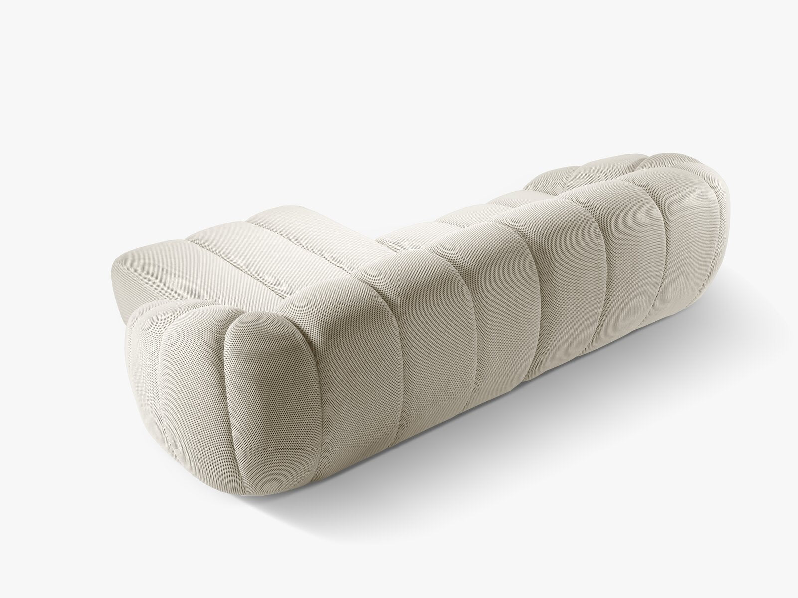 Micadoni Ecksofa Diana 4-Sitzer Rechts 3D-Stoff Helles Beige