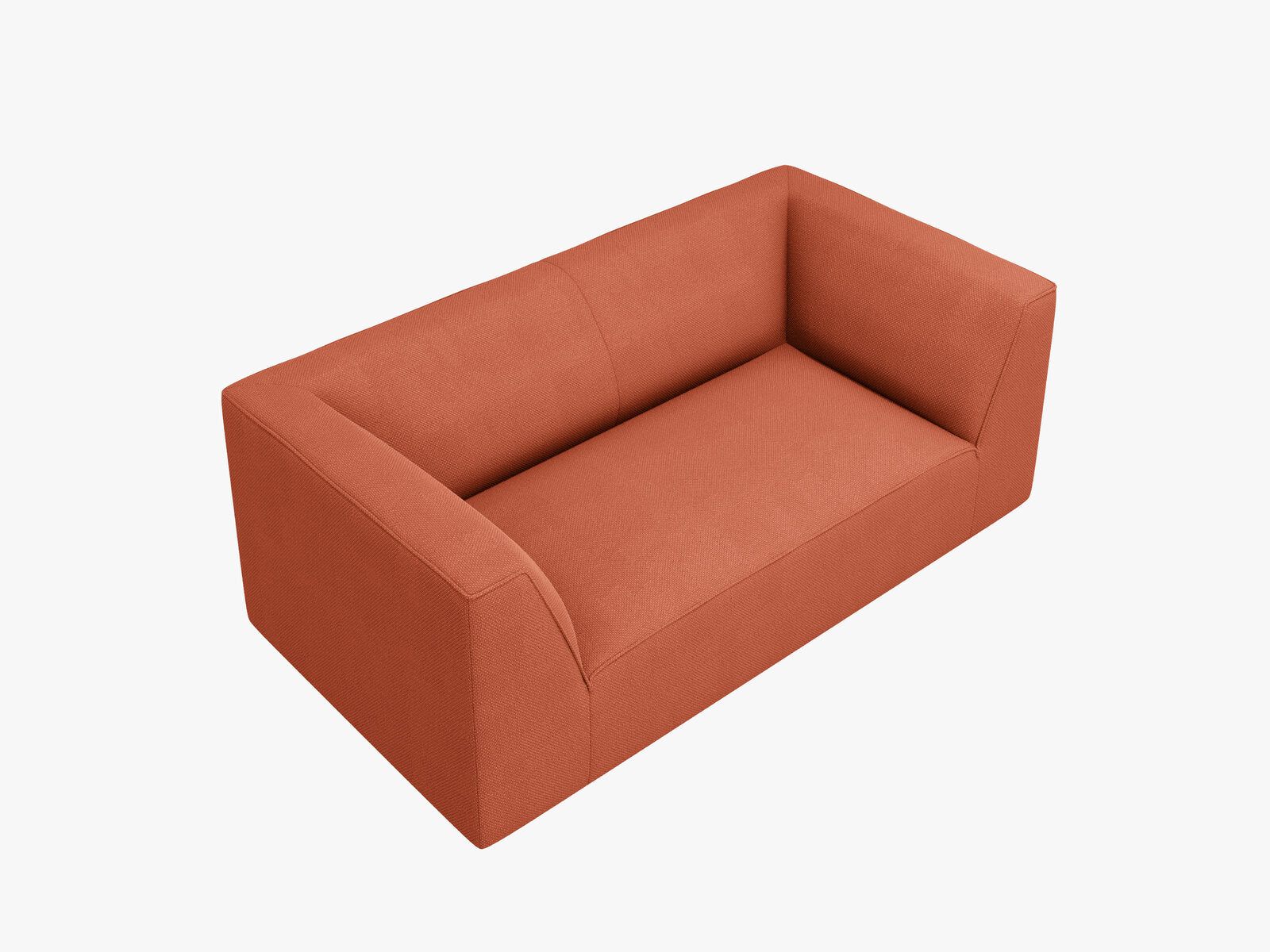 Micadoni Sofa Ruby 2-Sitzer Strukturierter Stoff Koralle