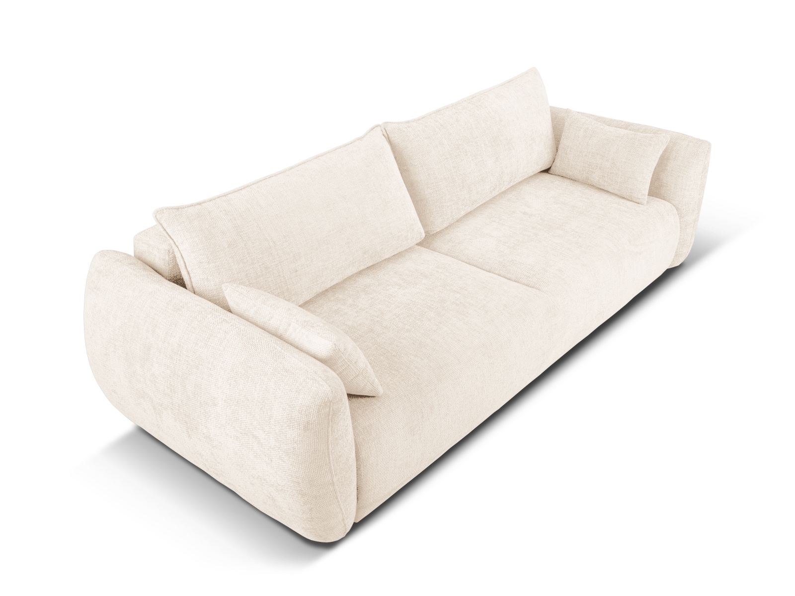 Cosmopolitan Design Schlafsofa Matera 3-Sitzer mit Bettkasten Chenille Eden Helles Beige
