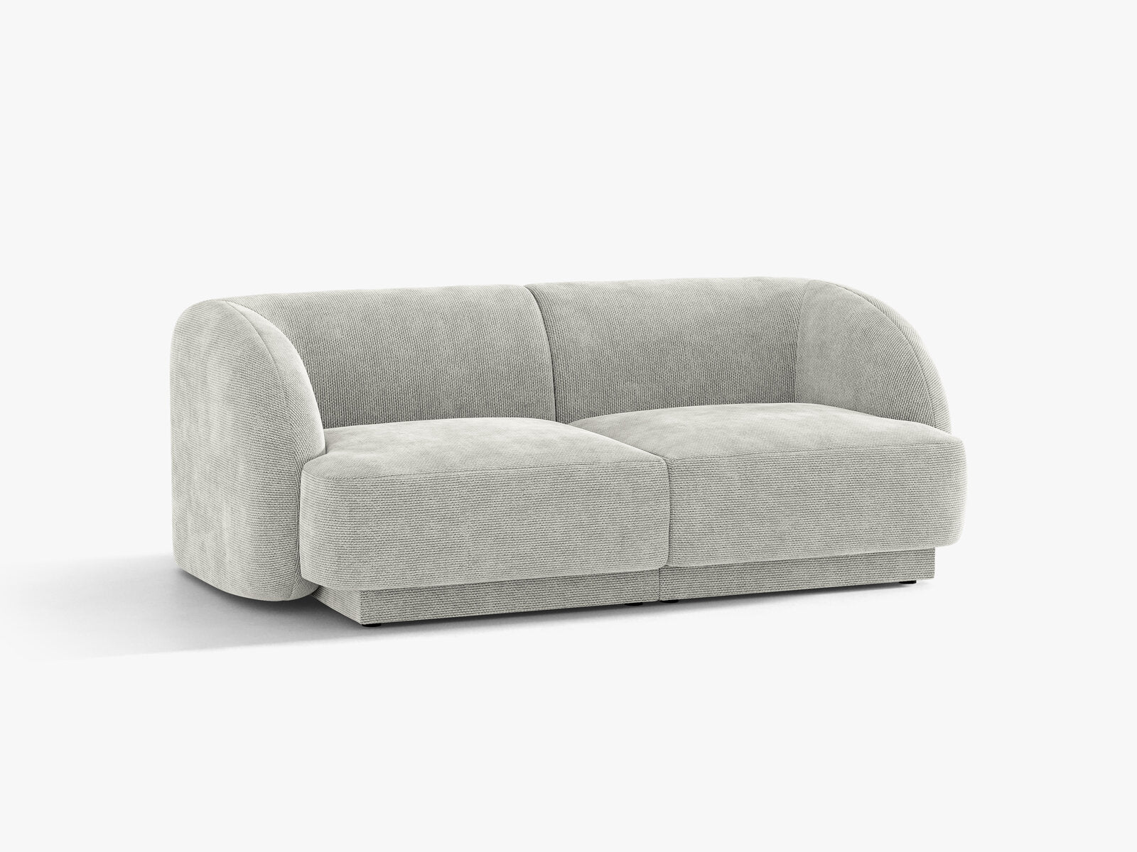 Micadoni Sofa Miley 2-Sitzer Chenille Eden Silber
