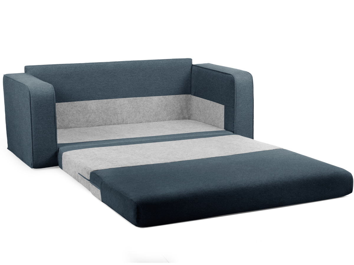 Bobochic Come Schlafsofa 2-Sitzer Melange-Stoff Dunkelblau