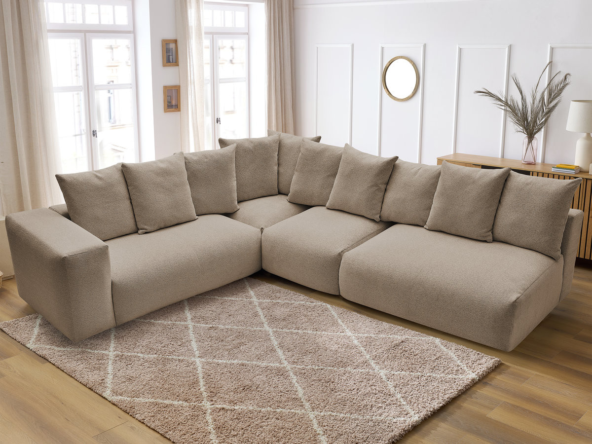 Bobochic Voltaire Ecksofa 322 × 268 cm Melange-Stoff Taupe Ecke links