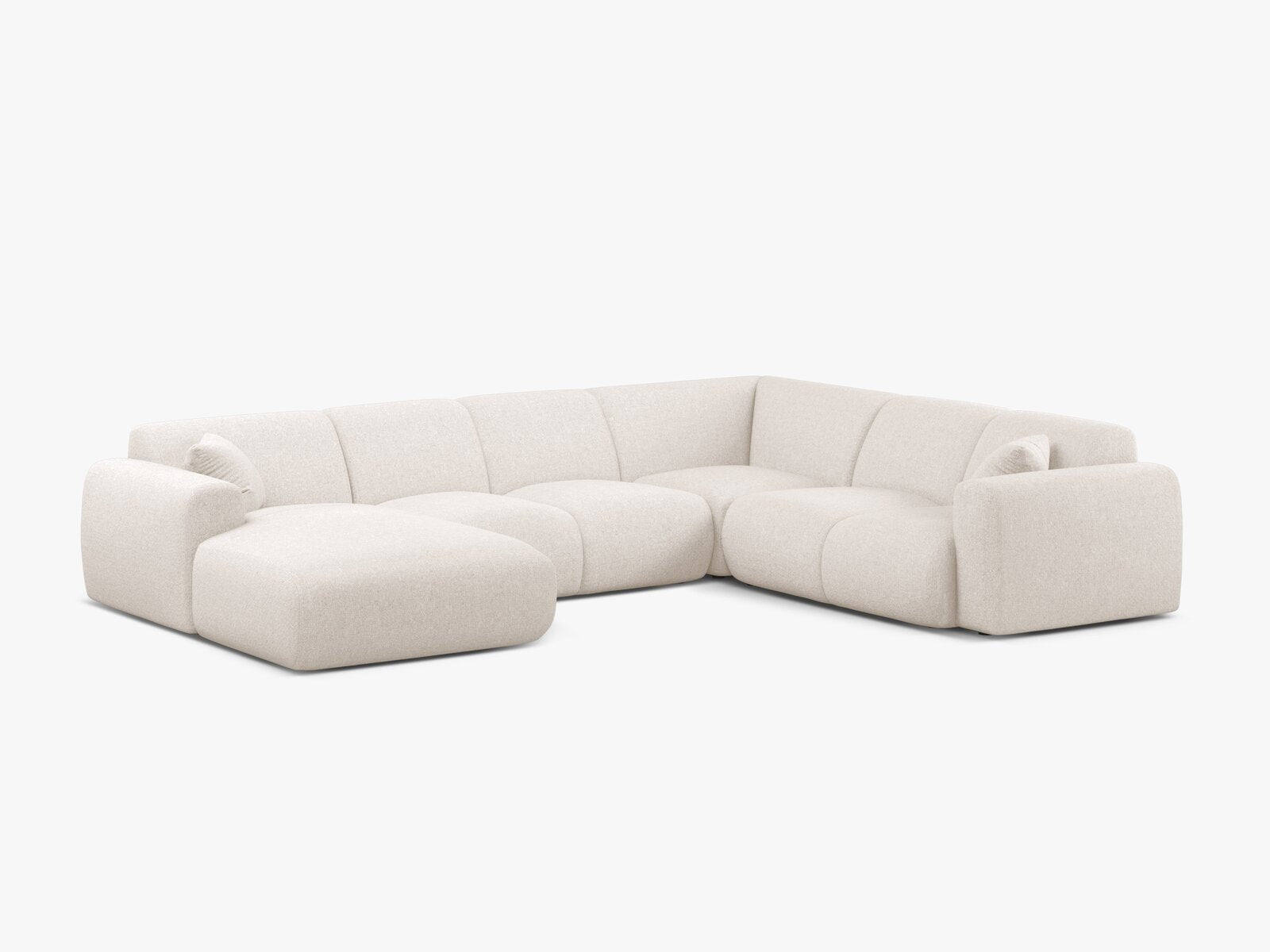 Micadoni Molino Panoramasofa Rechts Chenille Eden Helles Beige