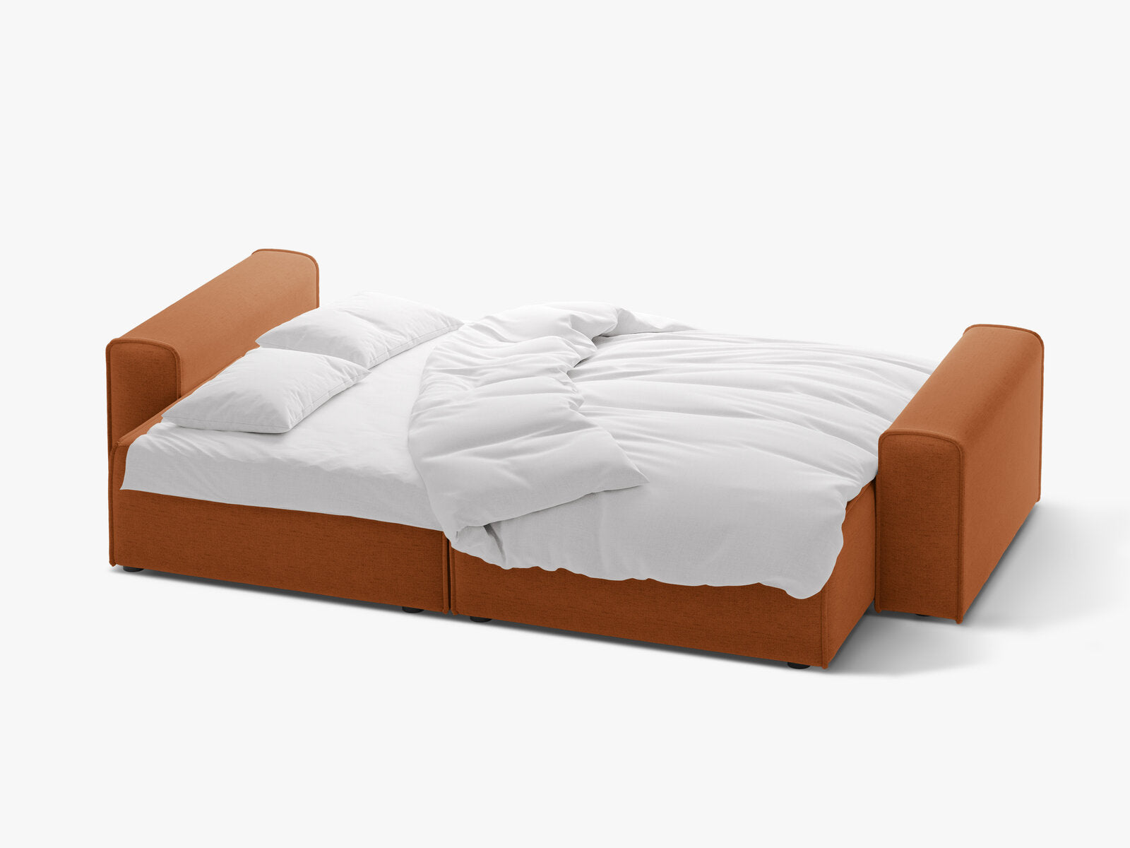 Micadoni Sofa Victor 3-Sitzer mit Schlaffunktion Strukturierter Stoff Ziegel
