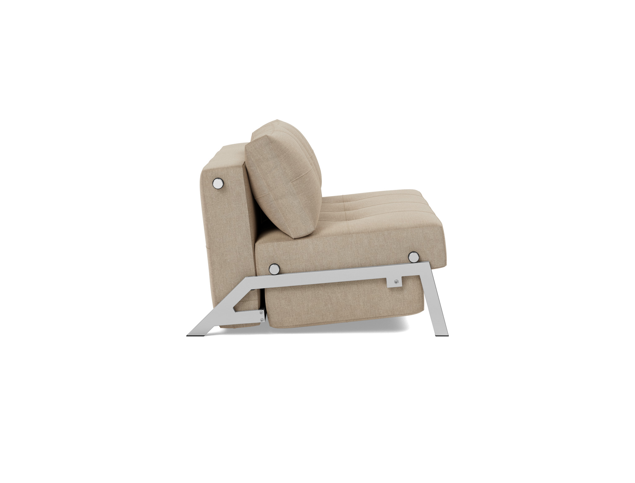 Schlafsofa Cubed 140 Flachgewebe Phobos 587-Mocha Beine Chrom