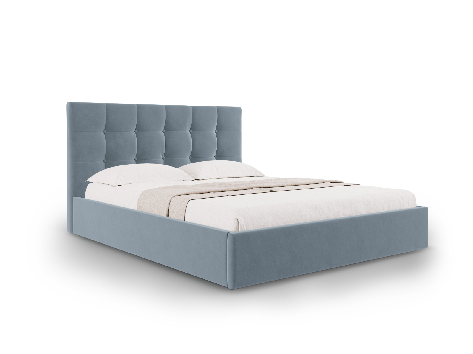 Micadoni Bett Phaedra Samt Matt Velvet Blau 140x200