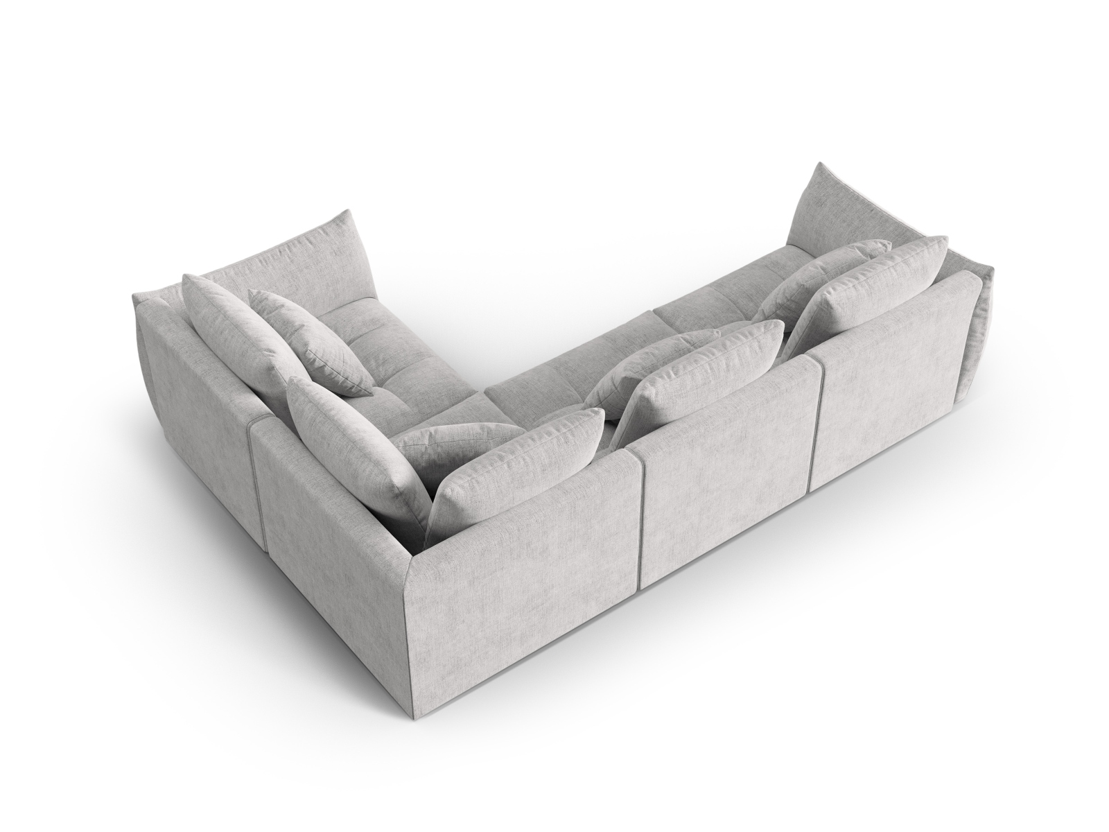 Micadoni Ecksofa Bloom 4-Sitzer Rechts Strukturierter Stoff Silber