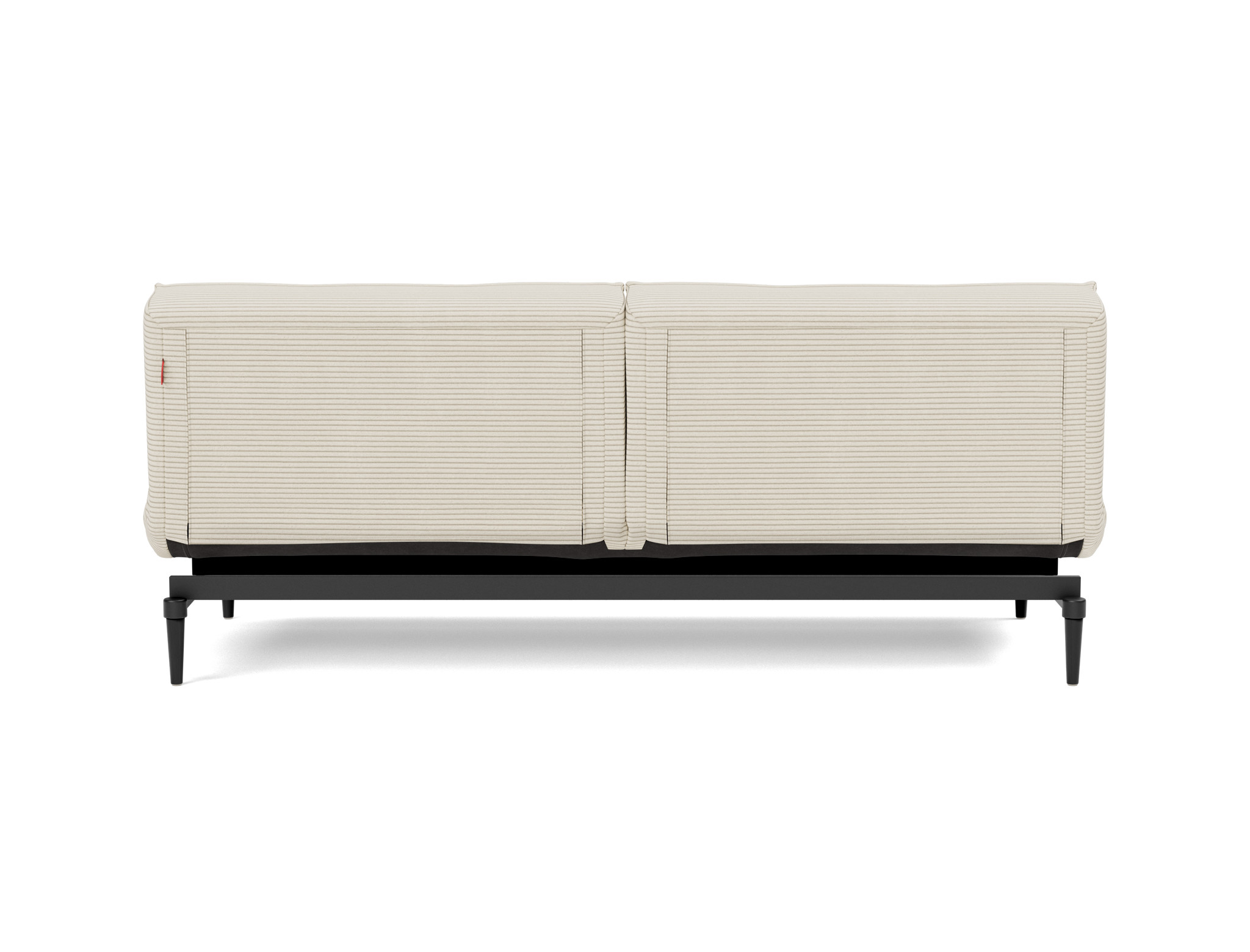 Schlafsofa Splitback Kord Corduroy 594-Ivory Beine Styletto Eiche schwarz