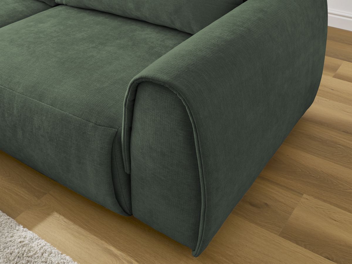 Bobochic Aden Ecksofa 246 × 152 cm Stoff Grün Ecke links