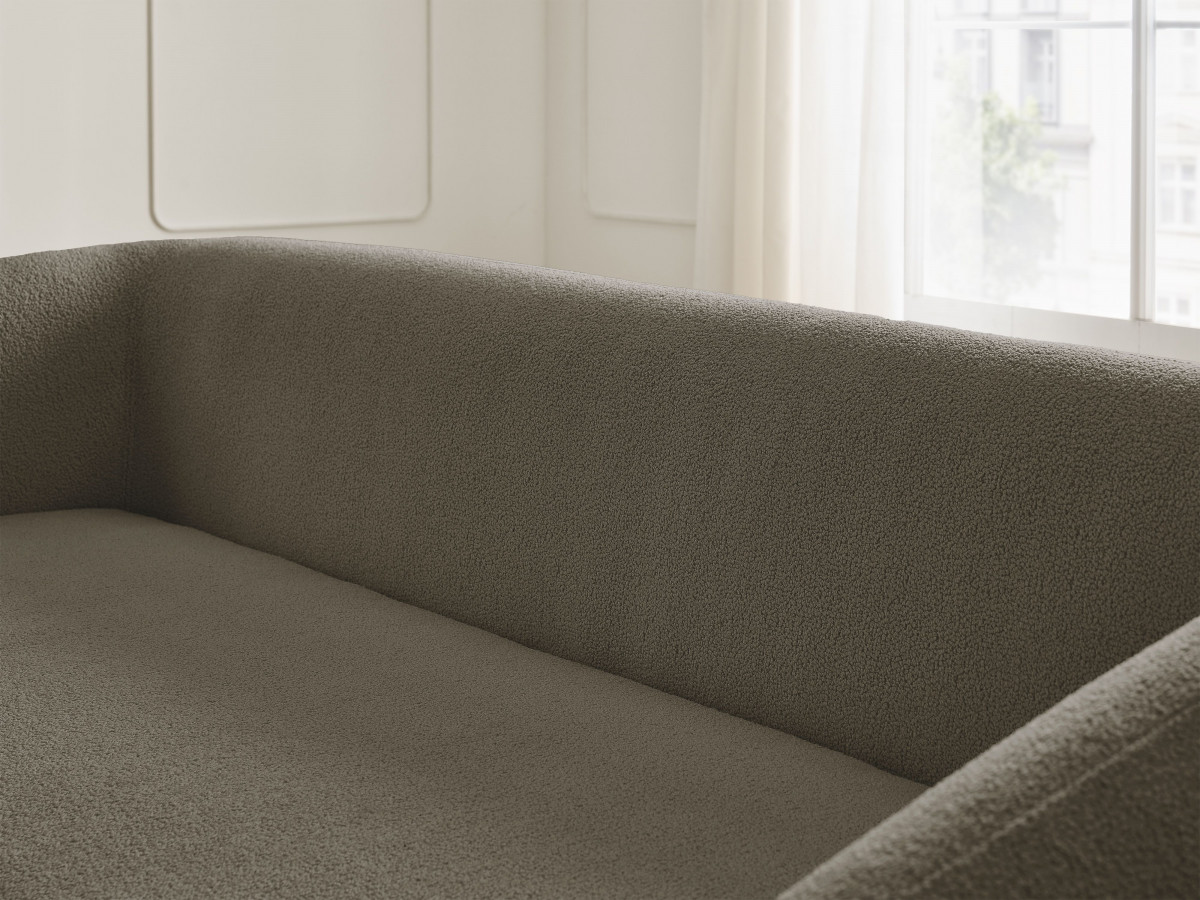 Bobochic Neyo Schlafsofa 3-Sitzer Bouclé-Stoff Braun