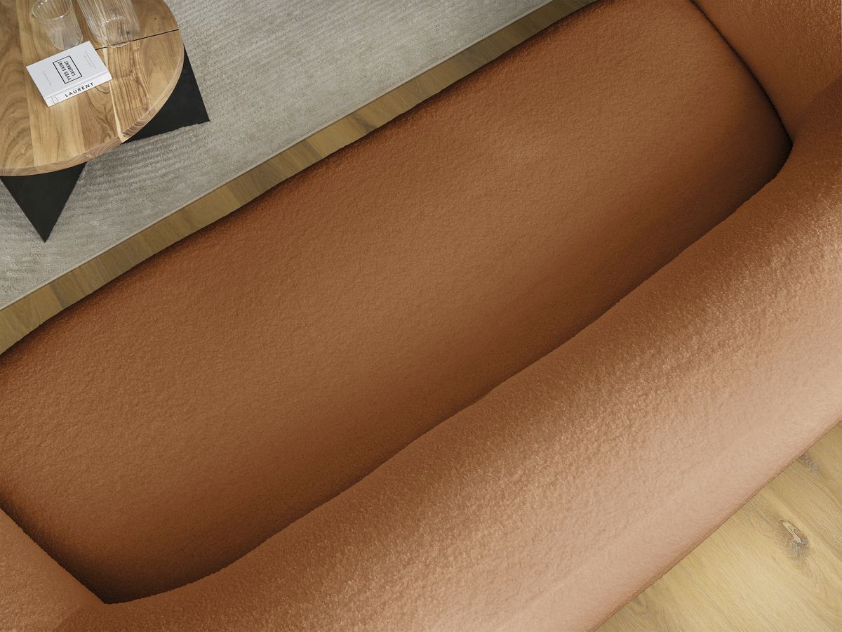 Bobochic Elina Sofa 3-Sitzer Bouclé-Stoff Orange