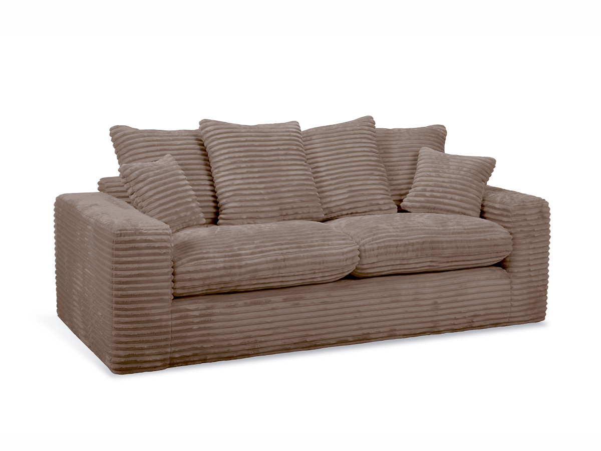 Bobochic Nevada Sofa 2,5-Sitzer Breitcord weich Taupe