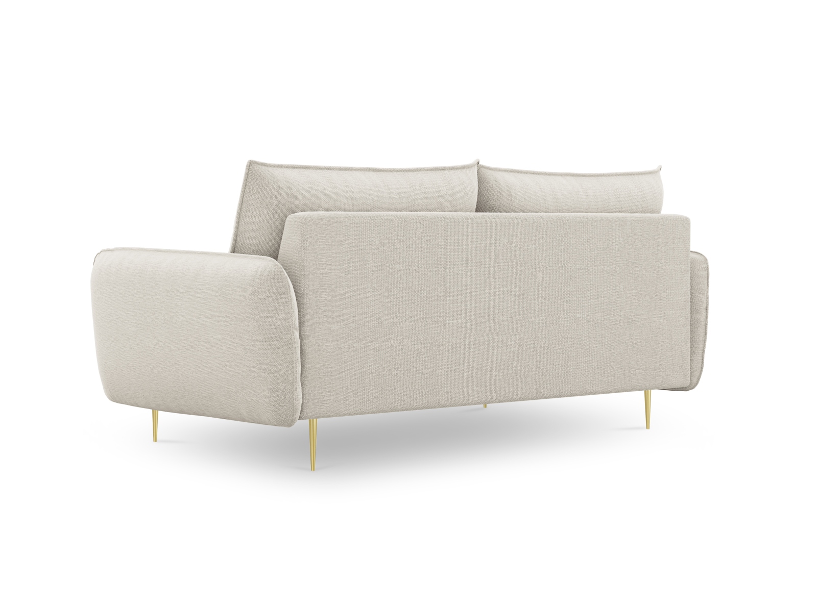 Cosmopolitan Design Sofa Vienna 3-Sitzer Strukturierter Stoff Positano Helles Beige Beine Gold