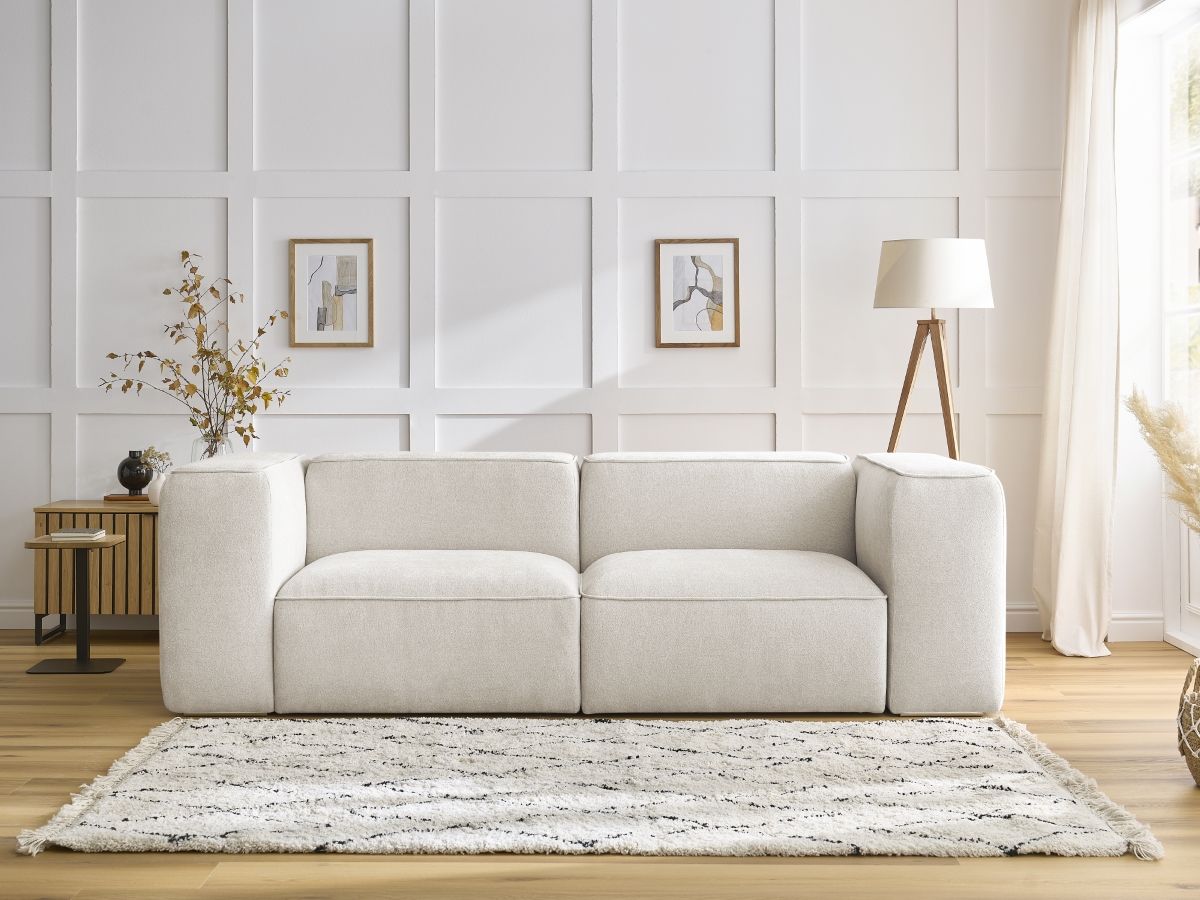 Bobochic Zephyr Sofa 2-Sitzer Strukturstoff Weiß