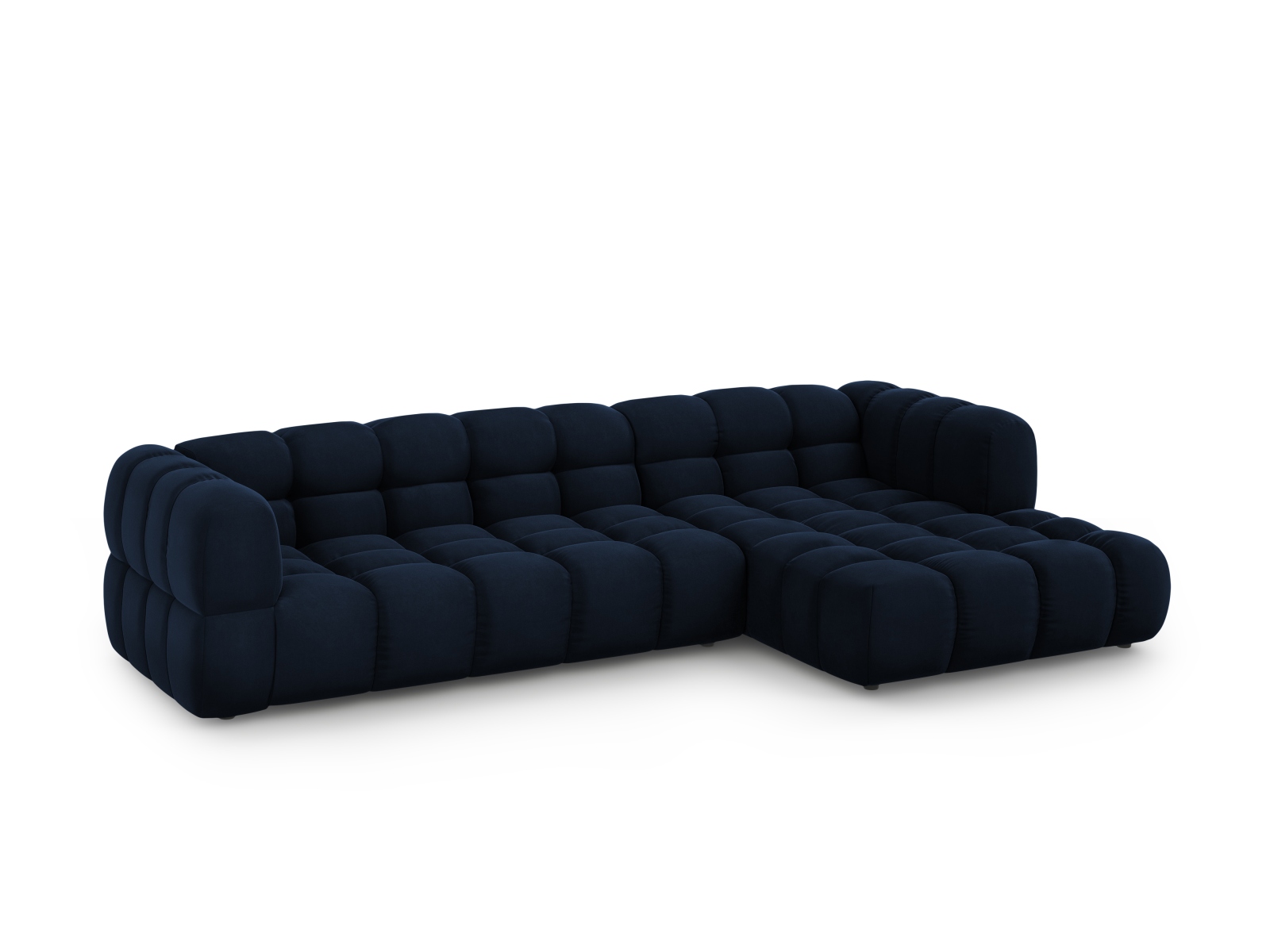 Cosmopolitan Design Ecksofa Sky 4-Sitzer große Version Samt Casino Königsblau Rechts