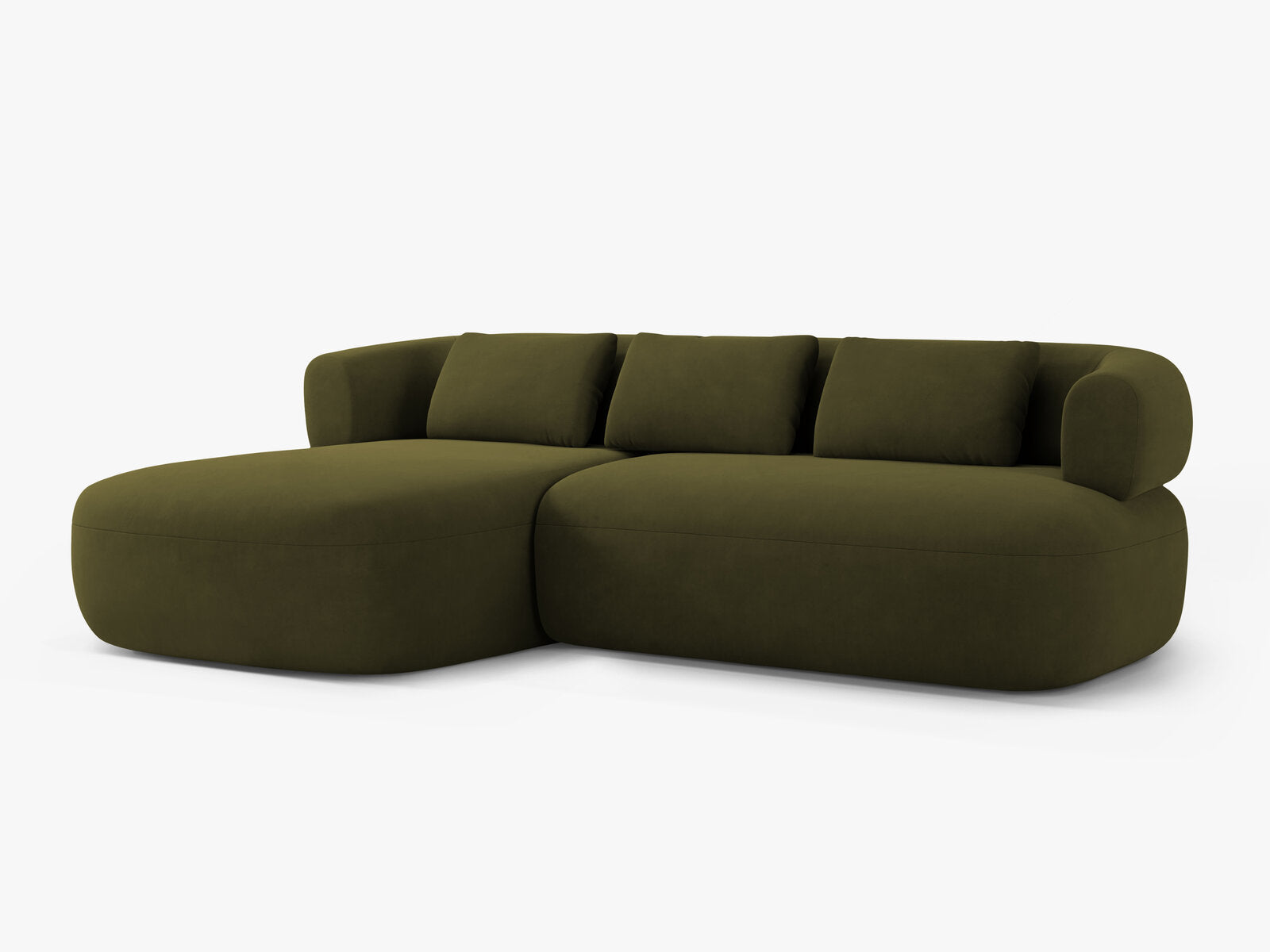 Micadoni 5-Sitzer Ecksofa Jenny Links Samt Salvador Grün