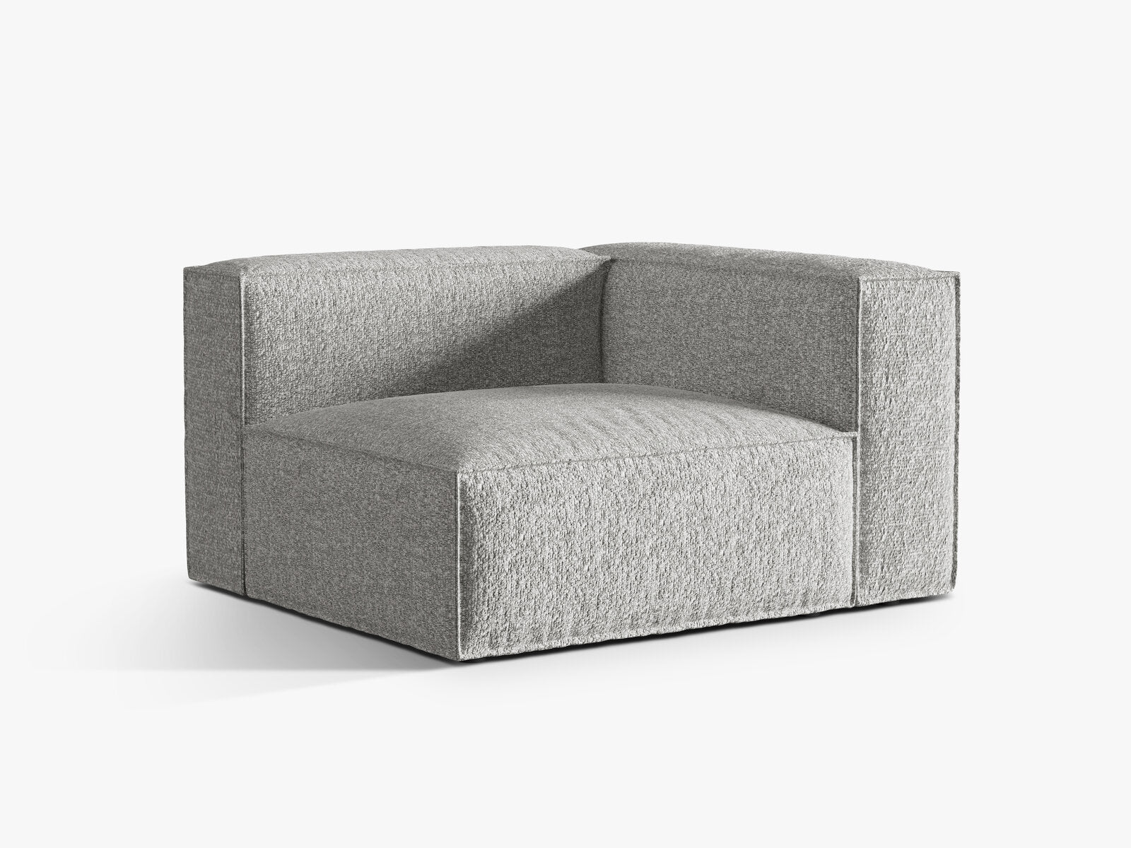 Micadoni Eckmodul Groß Nuria 1-Sitzer Boucle Monet Silber Rechts