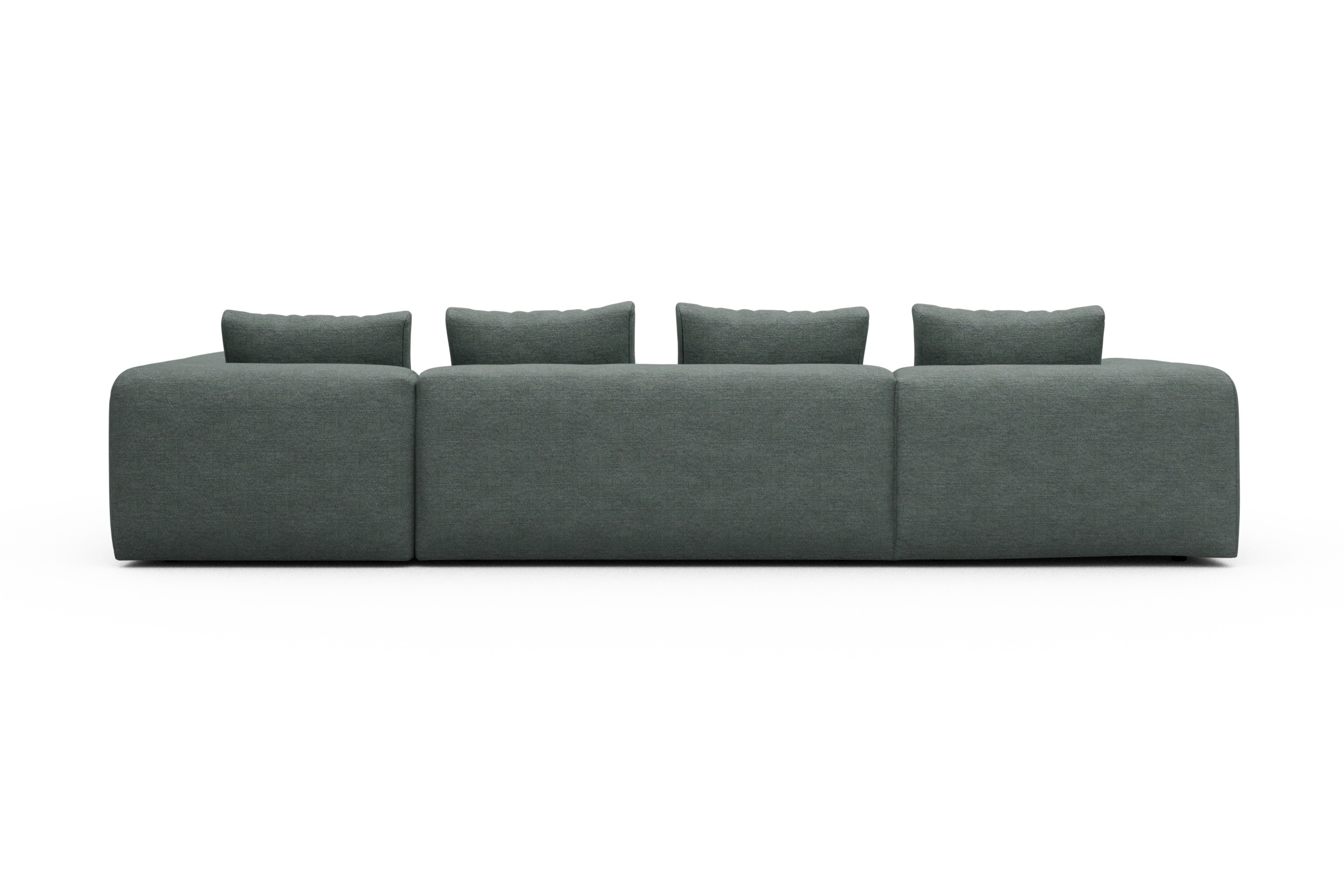 Wohnlandschaft Fred Chaiselongue links mit 2-Sitzer und lange Armlehne rechts Carreno-Ice-Blue