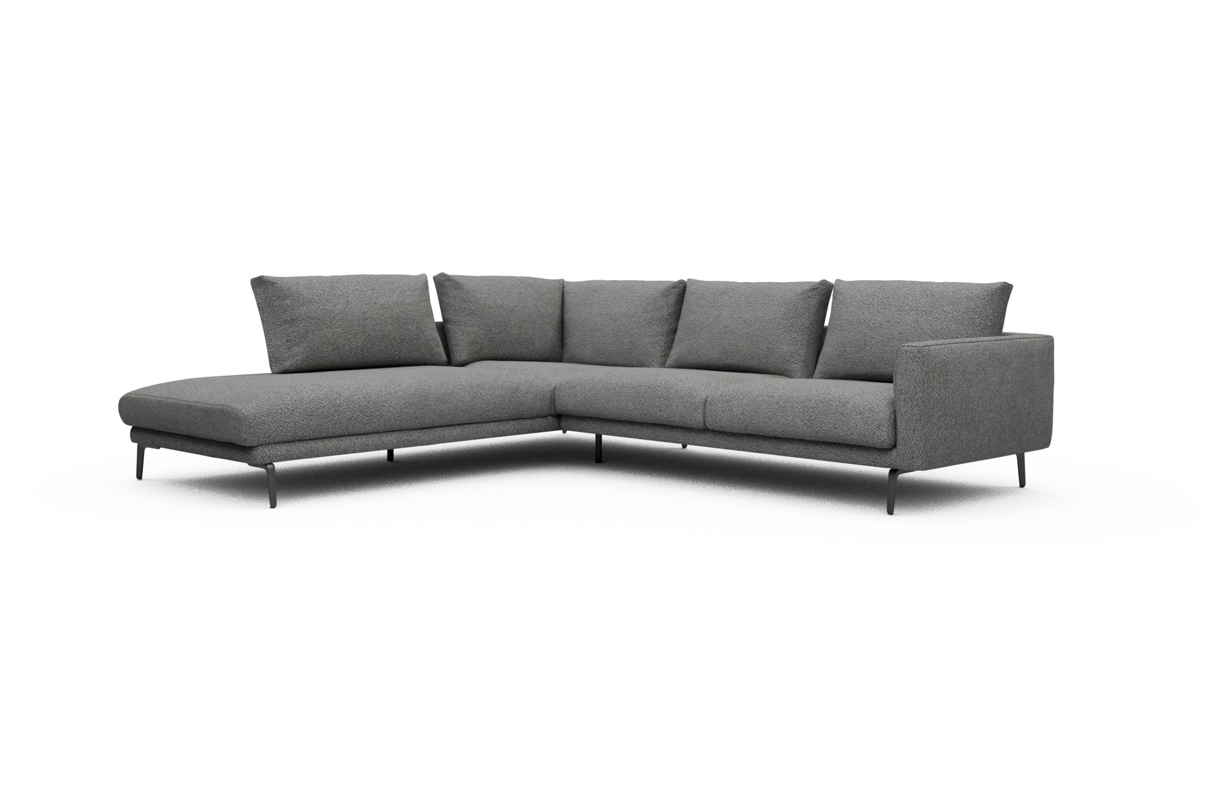 Ecksofa Karl Relax-Ecke links mit 2,5-Sitzer Vanora-Warm-Grey