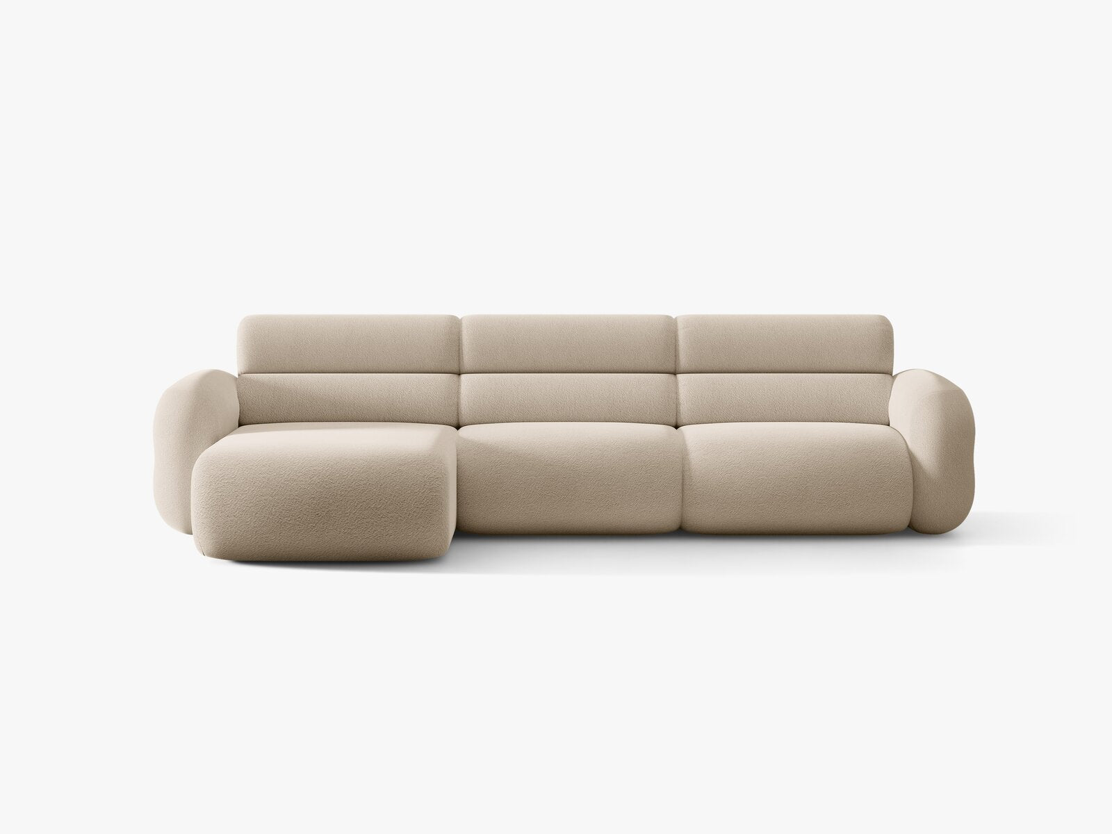 Micadoni Neo Ecksofa 4-Sitzer Links Boucle Baloo Beige
